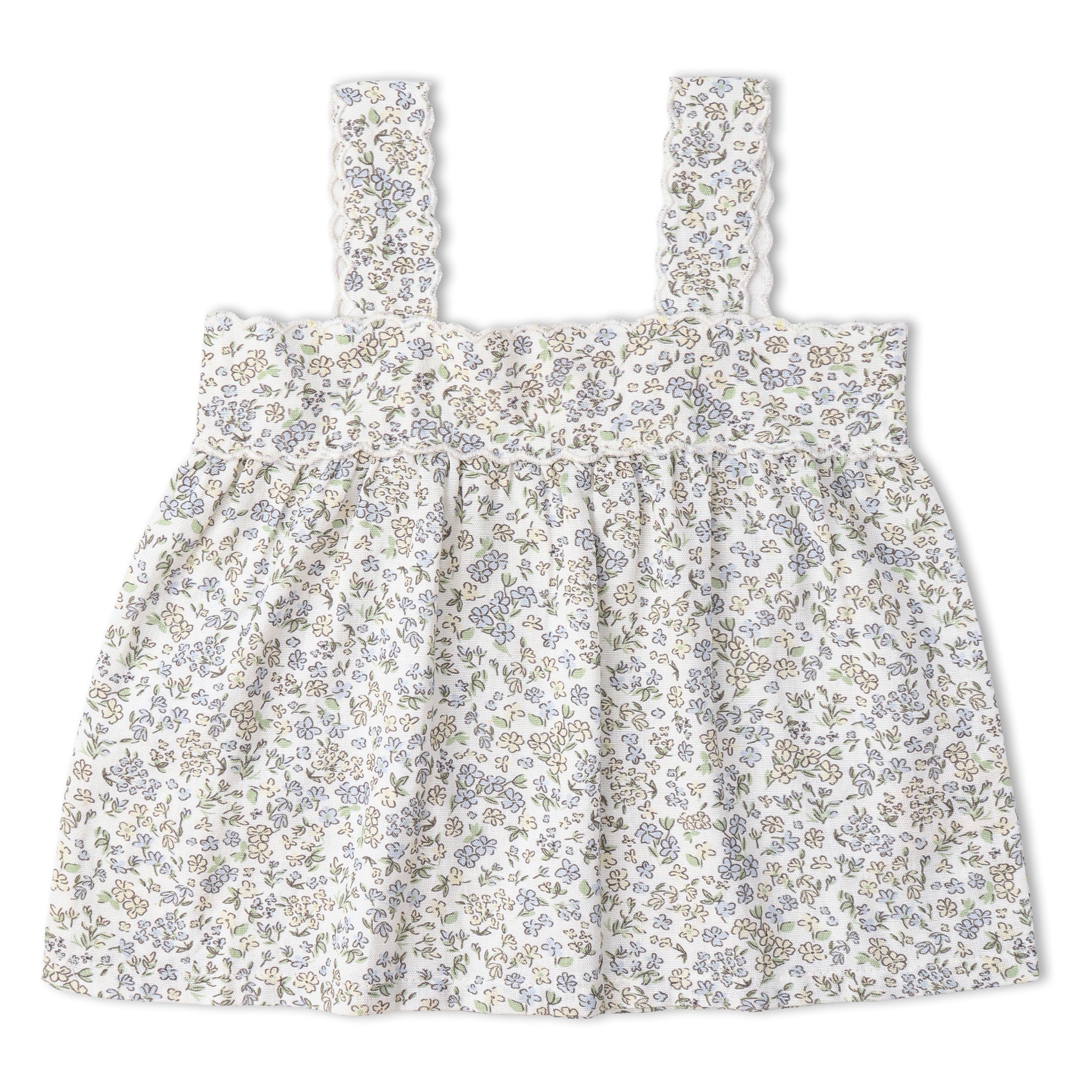 Makemake Organics - Organic Scalloped Top & Bloomers Set - Tulle Floral