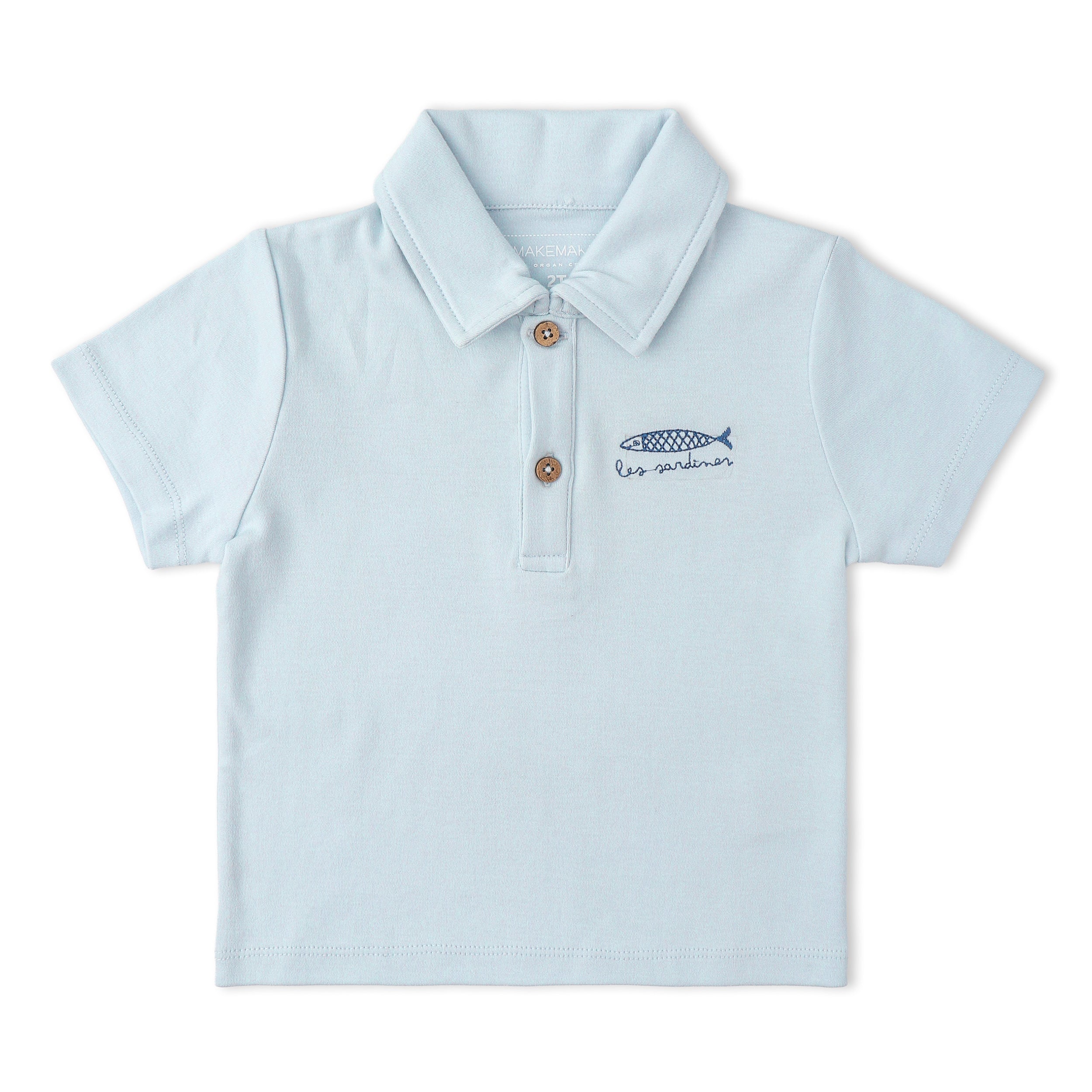 Makemake Organics - Organic Polo Shirt & Shorts Set - Light Blue