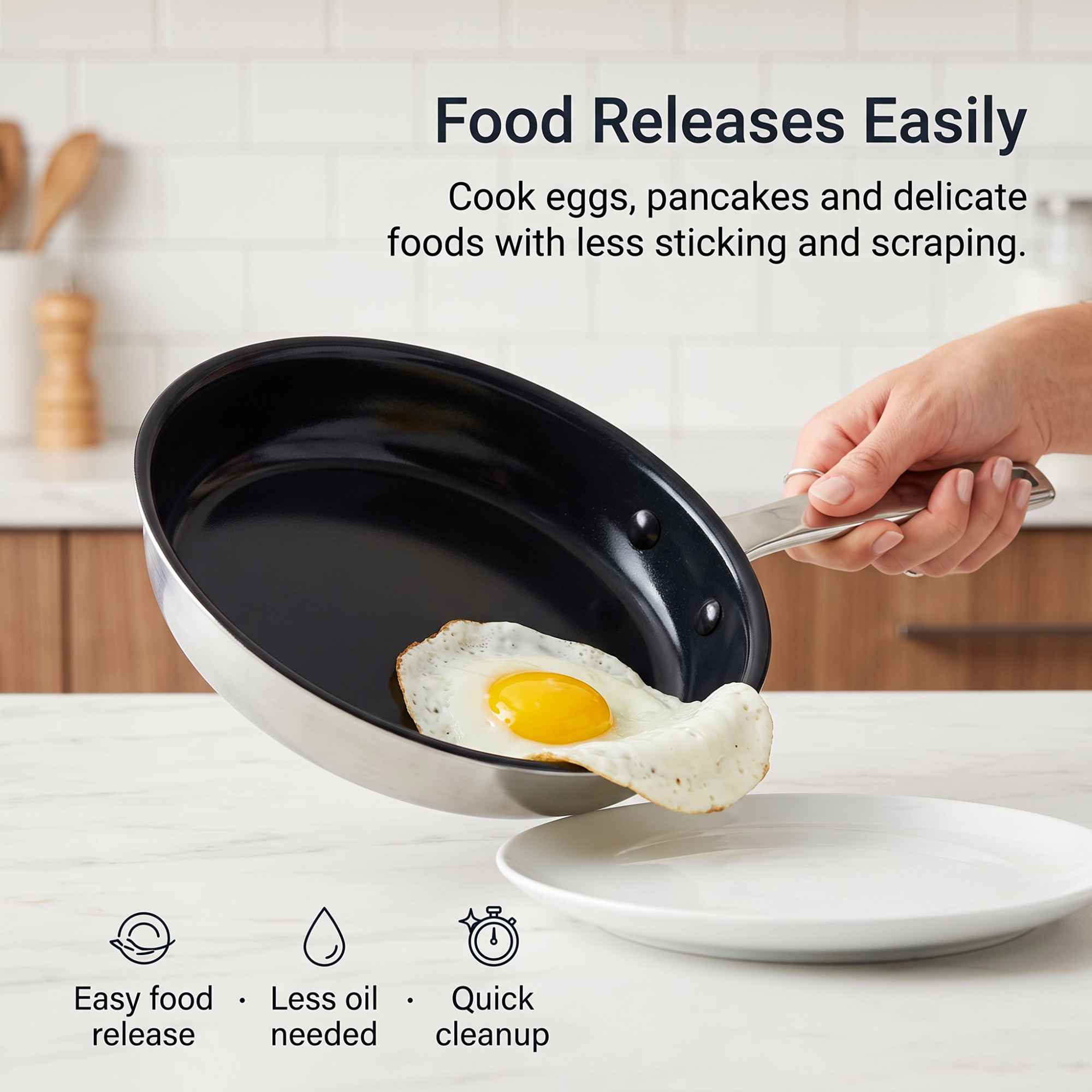 Alva Cookware 5-Ply Nonstick Stainless Frying Pan