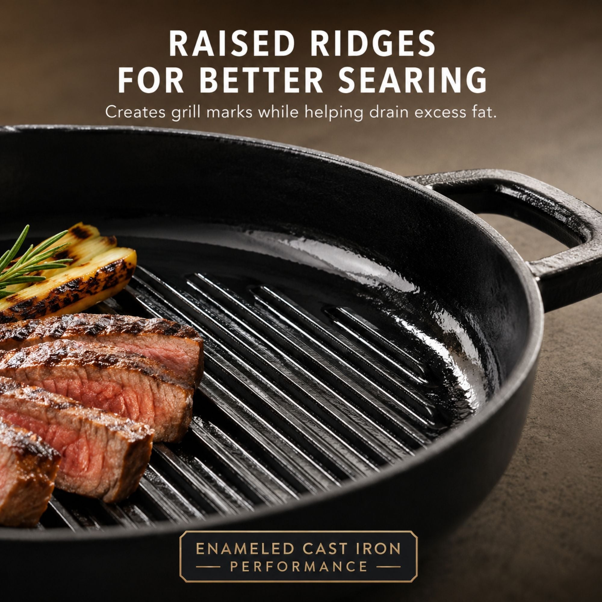 Alva Cookware Enameled Cast Iron Grill Pan, 11"