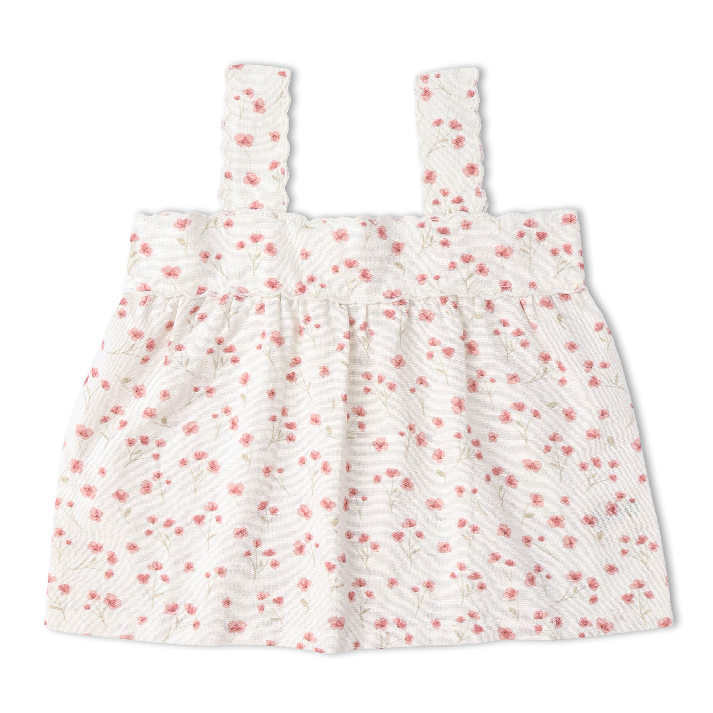 Makemake Organics - Organic Scalloped Top & Bloomers Set - Pink  Bloom