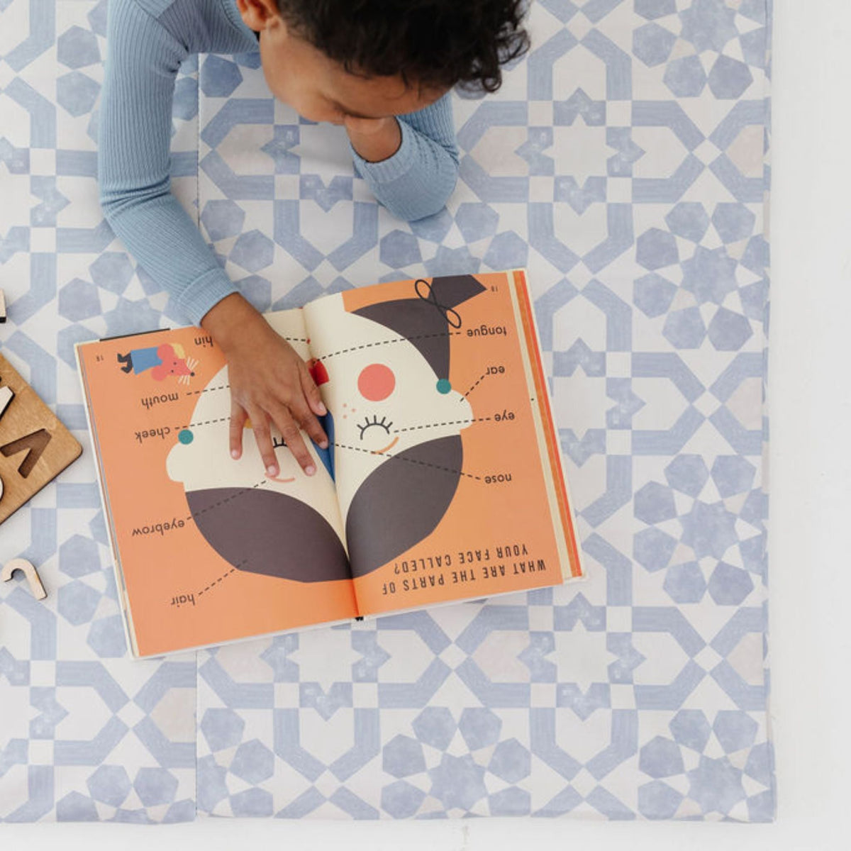 Toki Mats Blue Tile Vegan Leather Mat