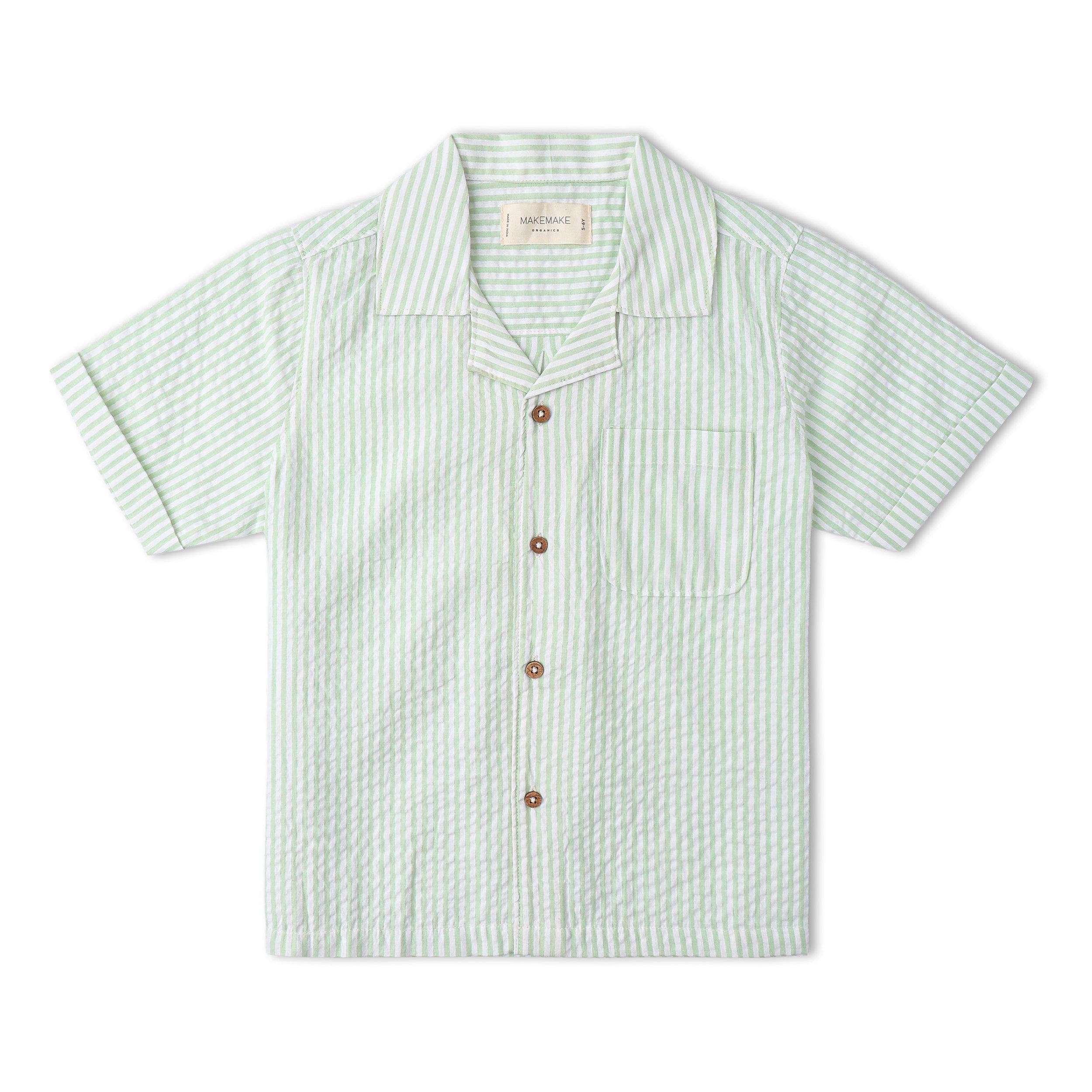 Makemake Organics - Organic Shirt & Shorts Set - Basil Stripes