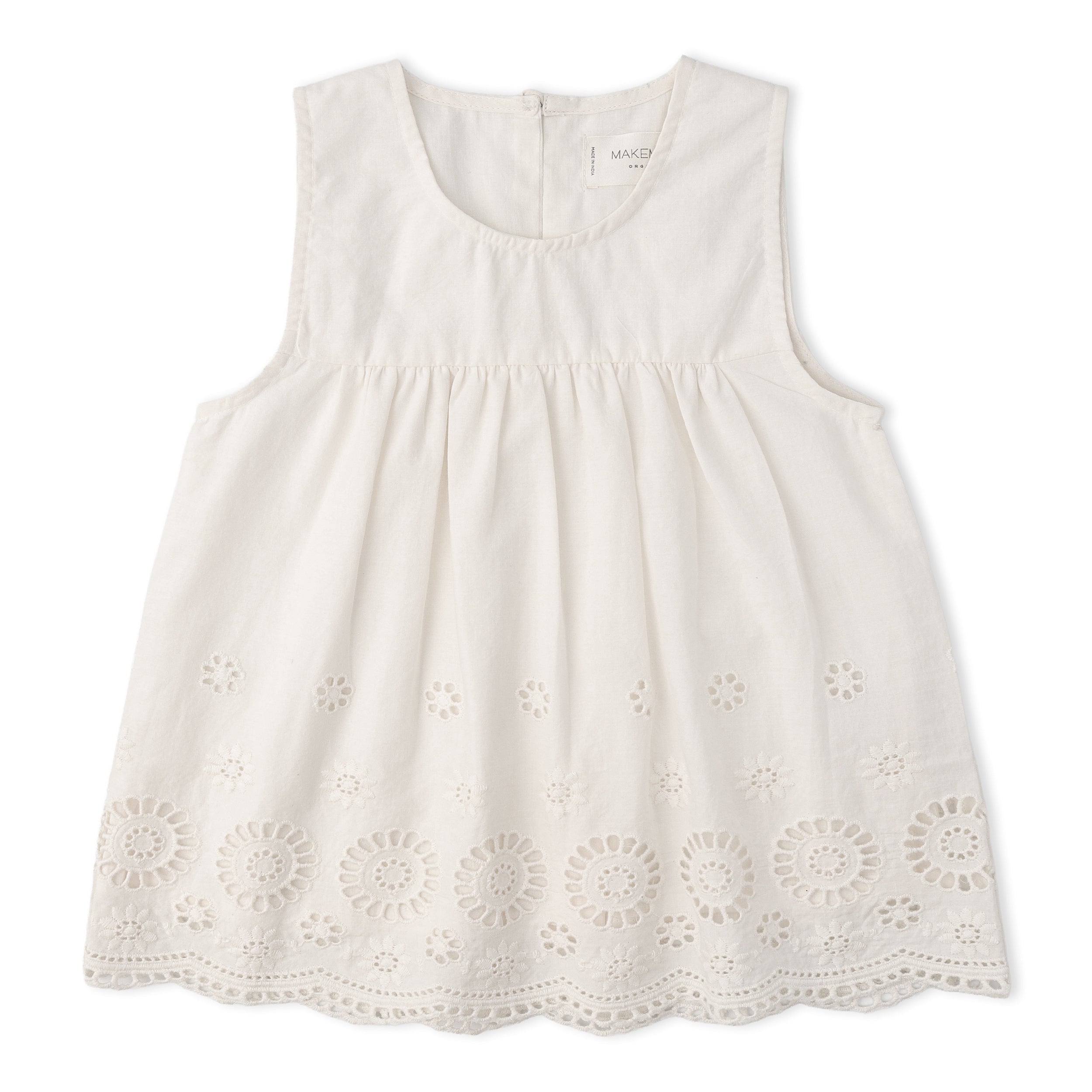Makemake Organics - Organic Eyelet Top And Pant Set - Ivory Eyelet