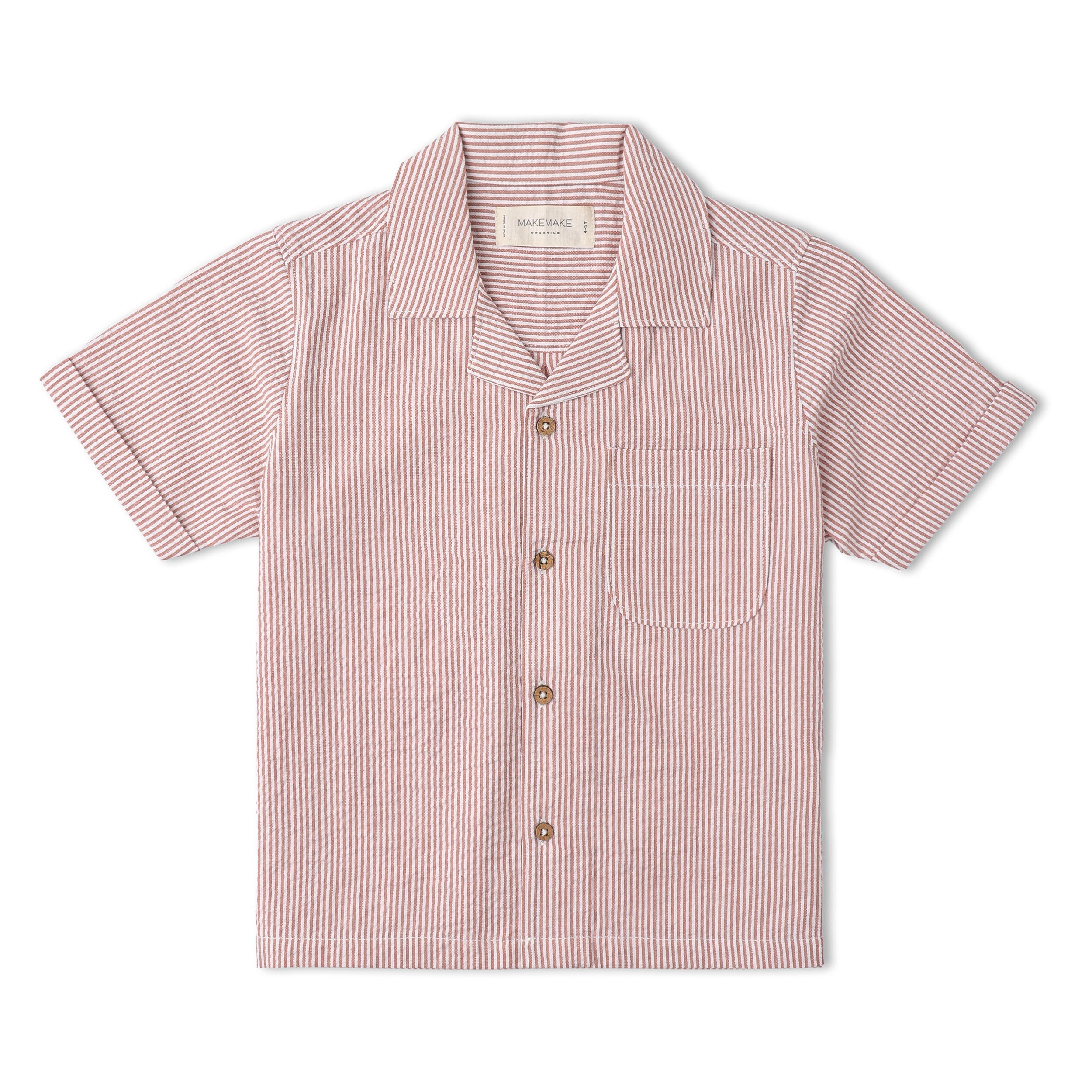 Makemake Organics - Organic Shirt & Shorts Set - Coral Stripes