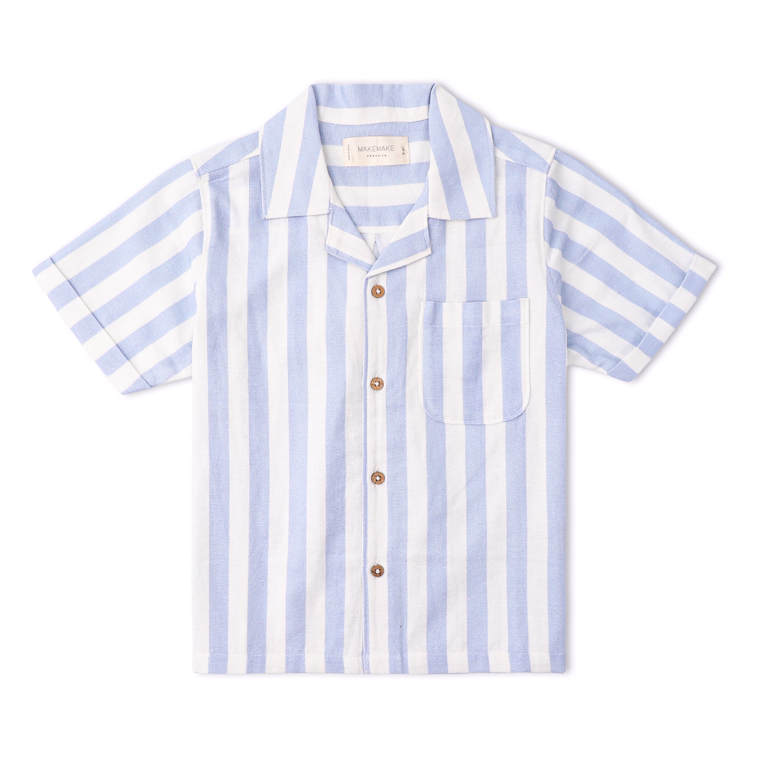 Makemake Organics - Organic Shirt & Shorts Set - Blue Stripes