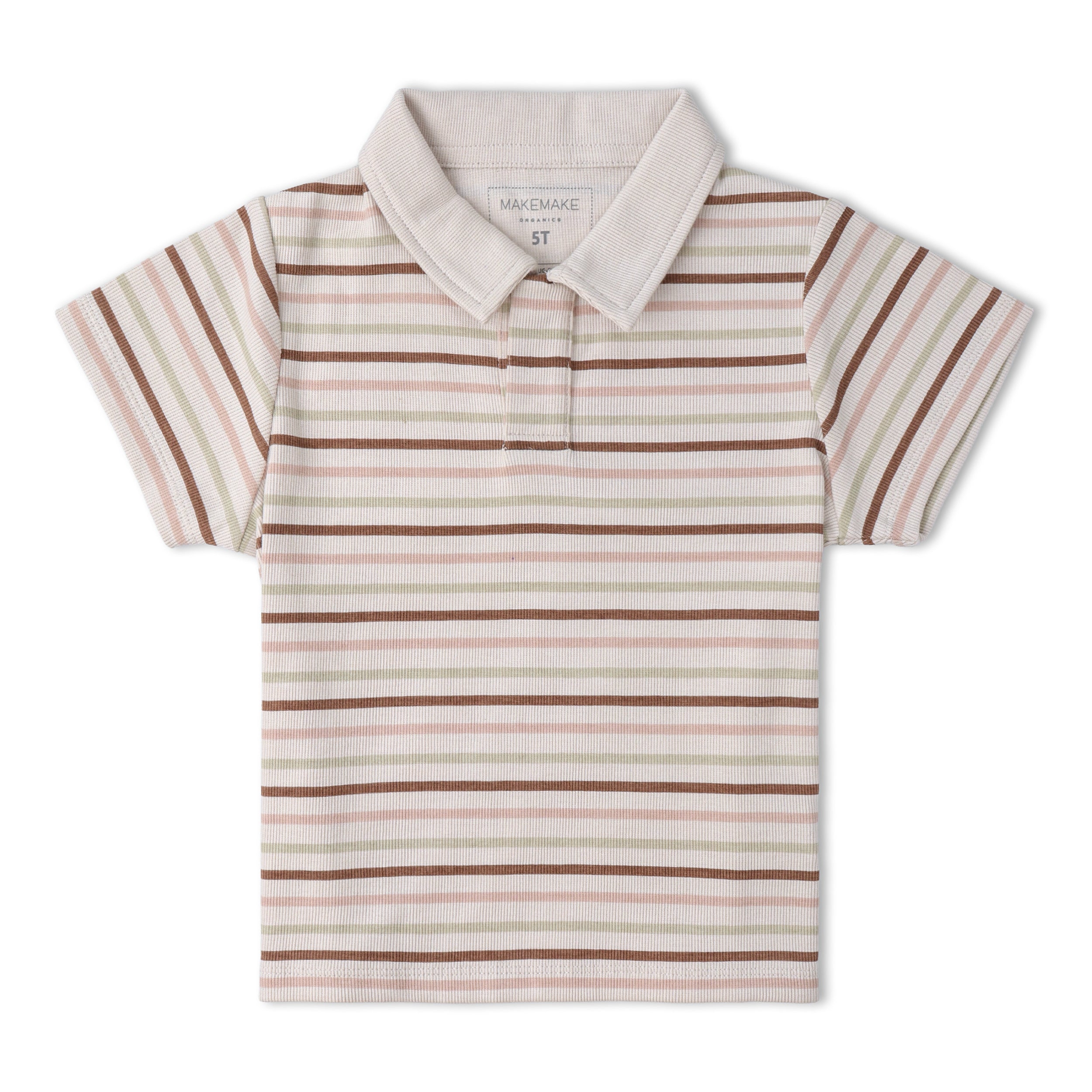 Makemake Organics - Organic Collar Tee & Shorts Set - Terra Stripes