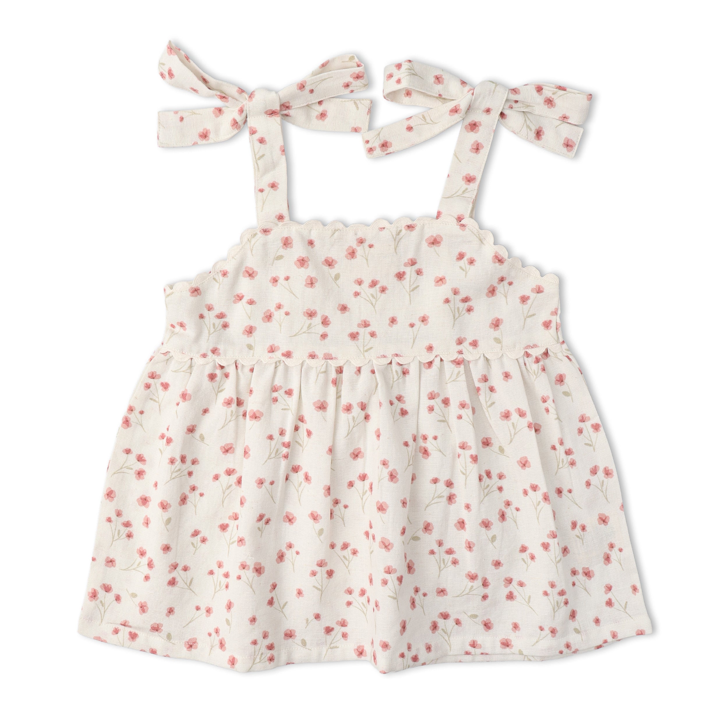 Makemake Organics - Organic Tie Up Top & Shorts Set - Pink  Bloom