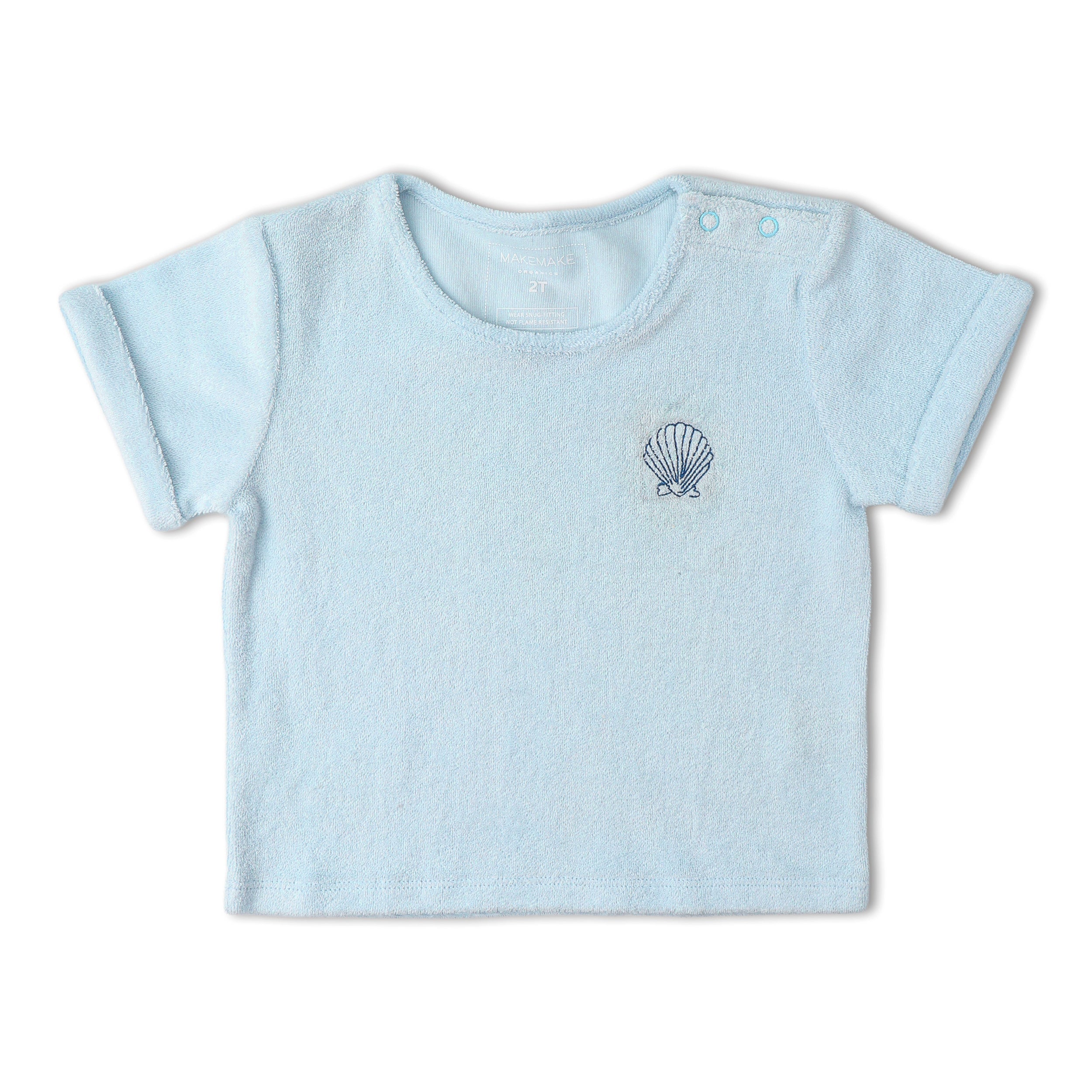 Makemake Organics - Organic Terry Tee & Shorts Set - Light Blue