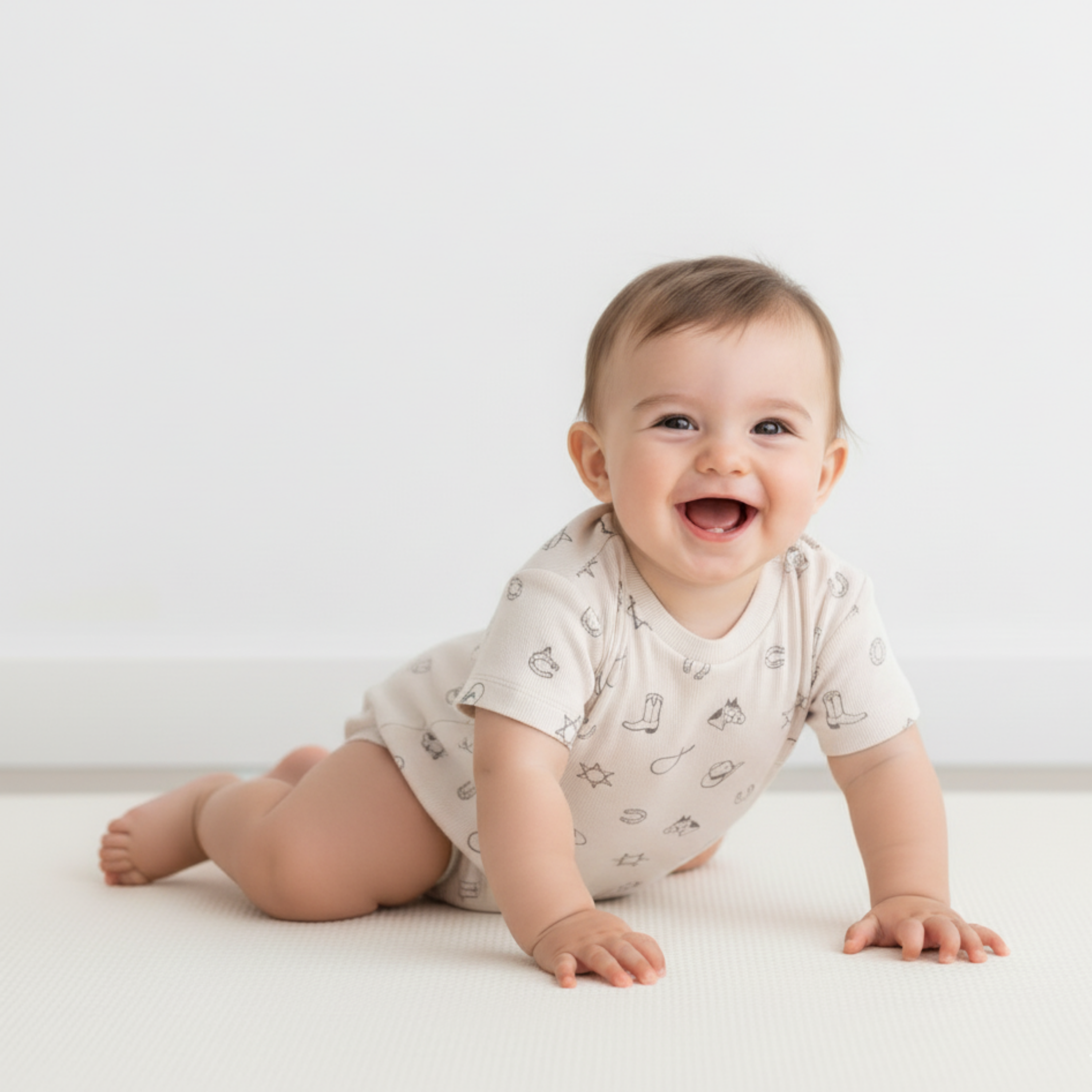 Makemake Organics - Organic Short Sleeve Bubble Romper - Rodeo