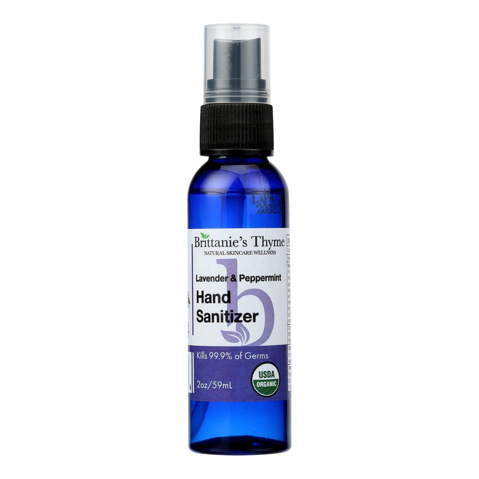 Brittanie's Thyme Lavender Infused Organic Hand Sanitizer - 2 Oz.