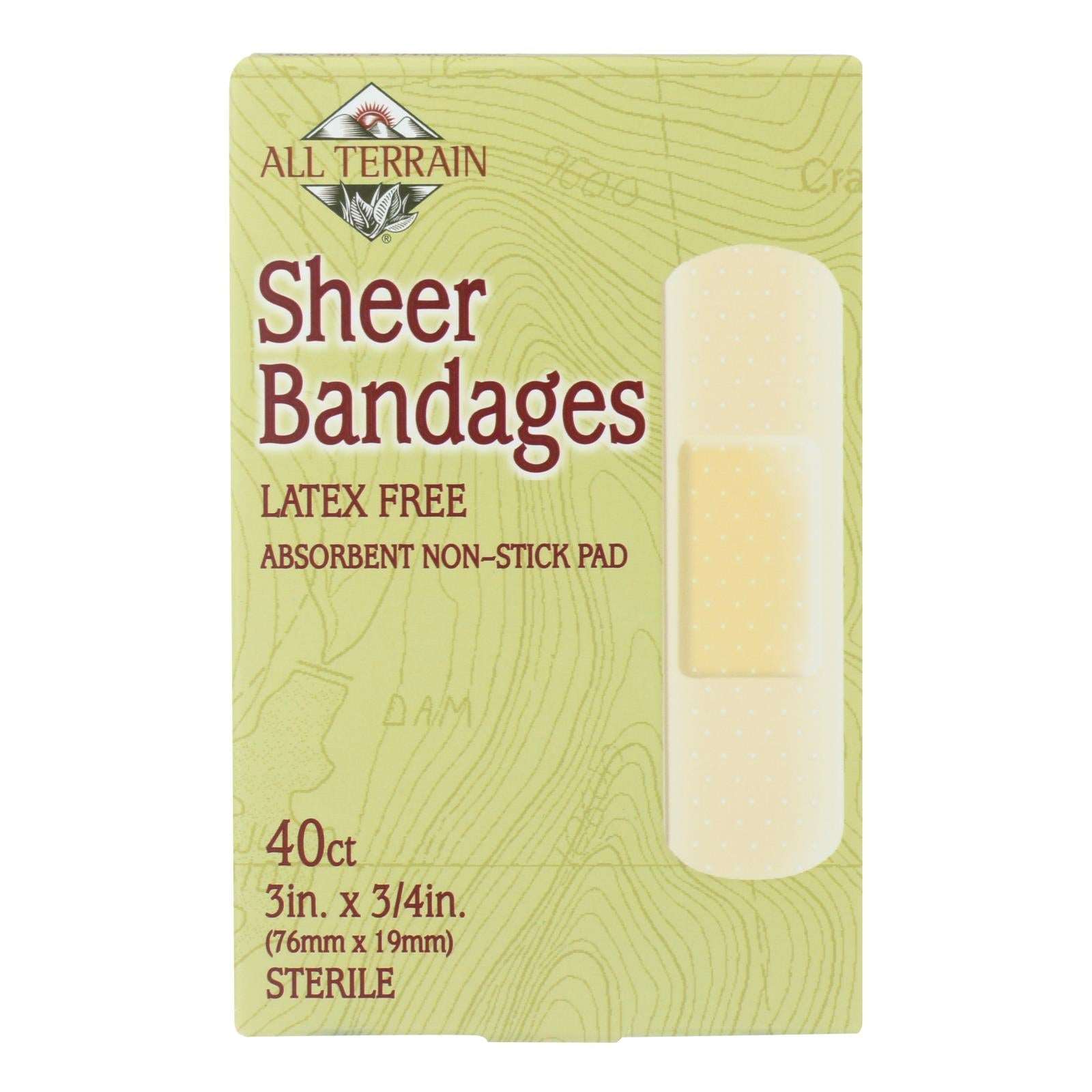 All-Terrain Adhesive Sheer Bandages for Wounds, 3/4 Inch x 3 Inches (Pack of 40)