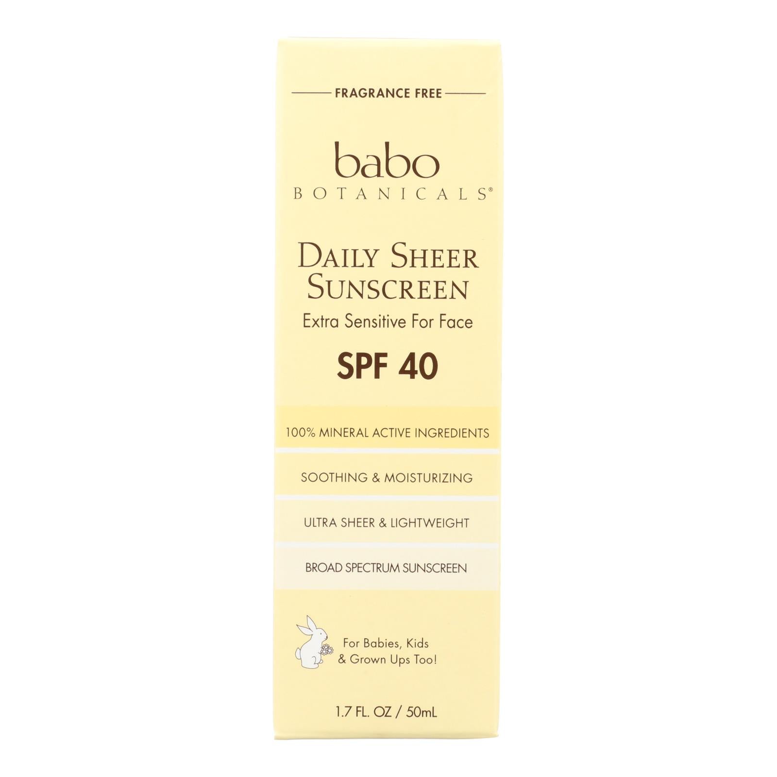 Babo Botanicals Sheer Daily SPF 40 Sunscreen (1.7 Oz.)