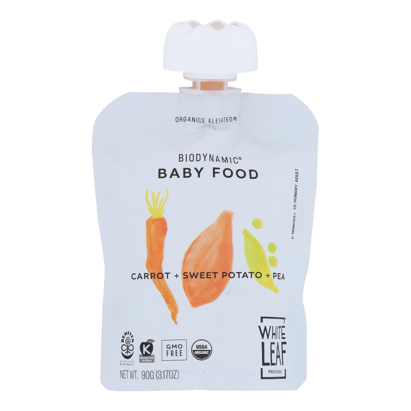 White Leaf Provisions Sweet Potato Puree Baby Food (Pack of 6 - 3.17 Oz.)