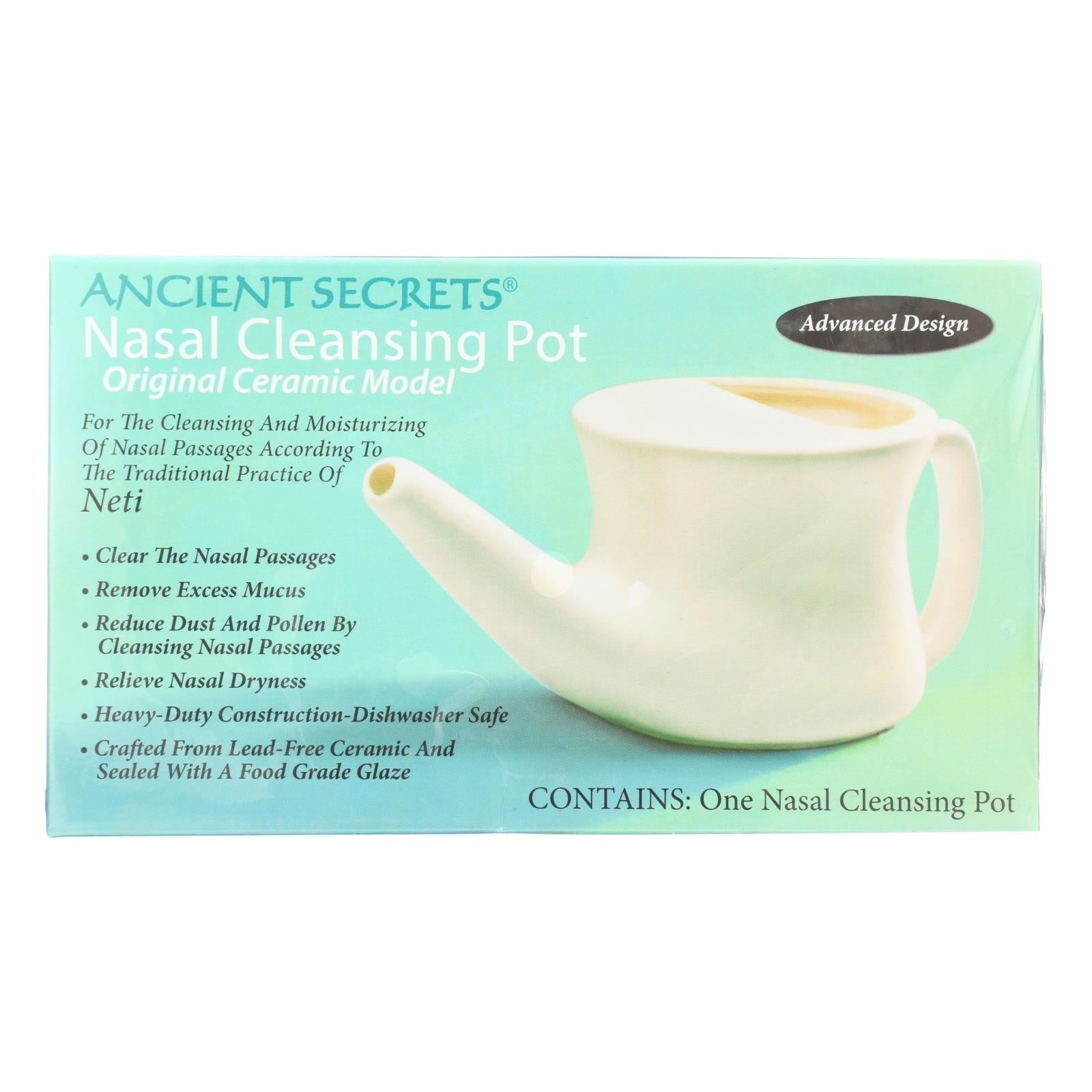 Ancient Secrets Nasal Cleansing Pot for Balanced Breathing & Relief