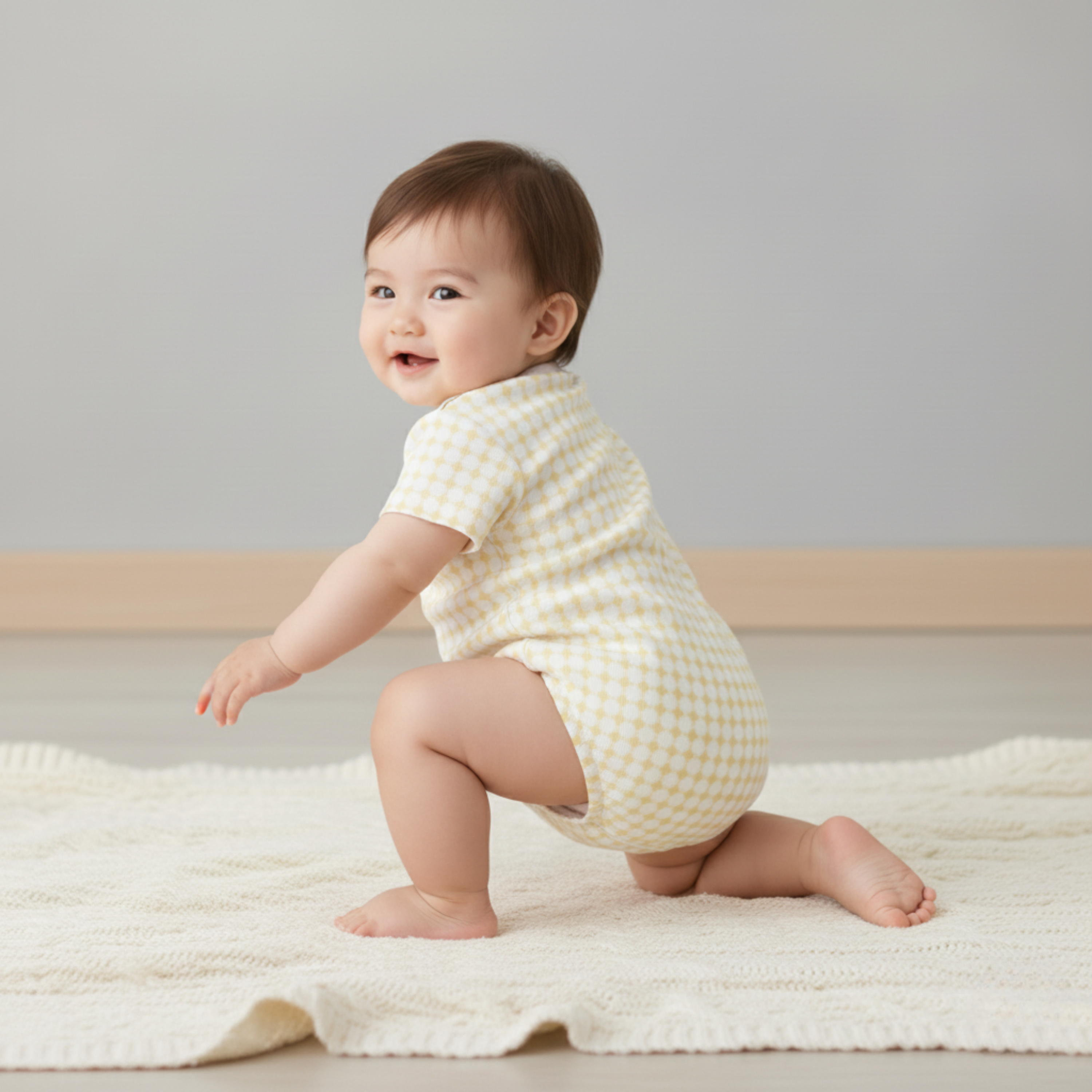 Makemake Organics - Organic Short Sleeve Bubble Romper - Dotty Gingham