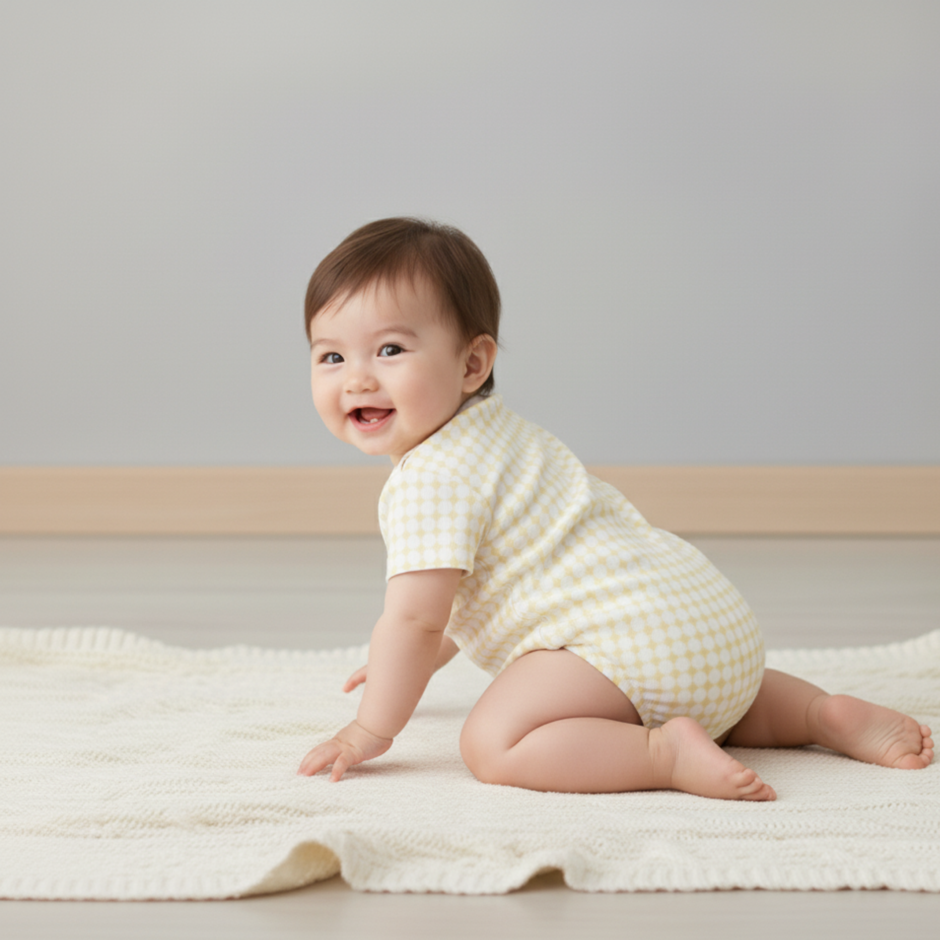Makemake Organics - Organic Short Sleeve Bubble Romper - Dotty Gingham