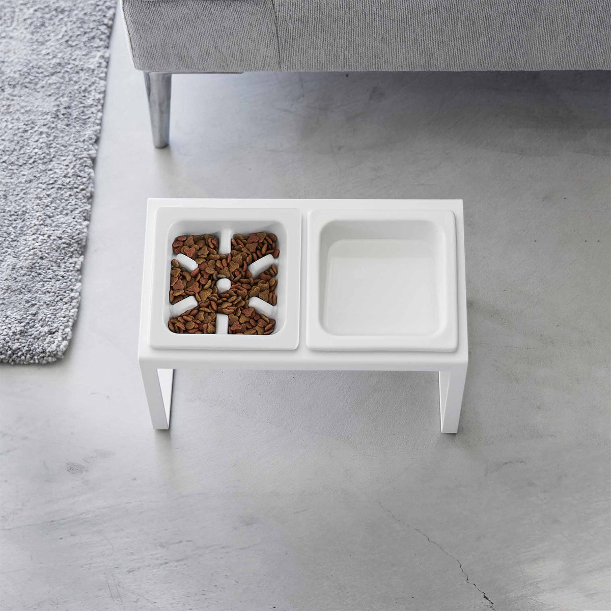 Yamazaki Home Slow Feeder Pet Bowl - Steel + Ceramic