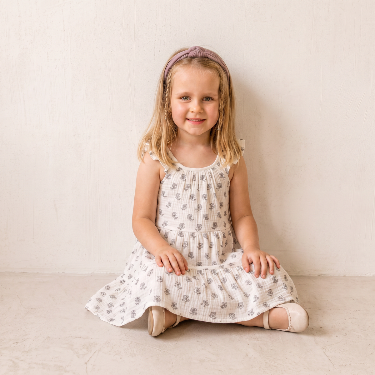 Makemake Organics - Organic Ruffle Tiered Dress - Poppy