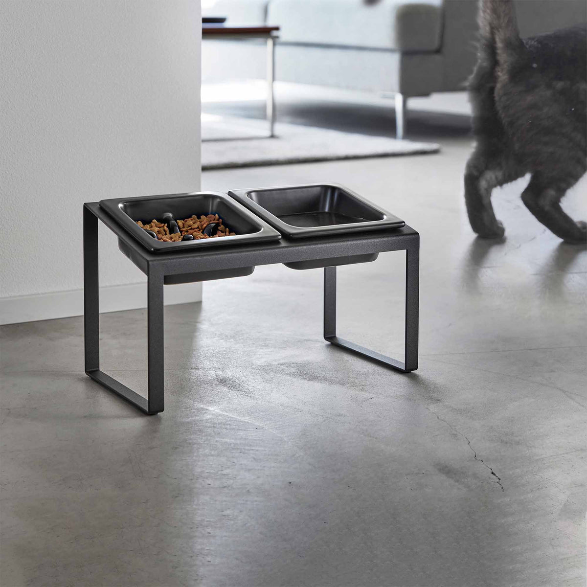 Yamazaki Home Slow Feeder Pet Bowl - Steel + Ceramic