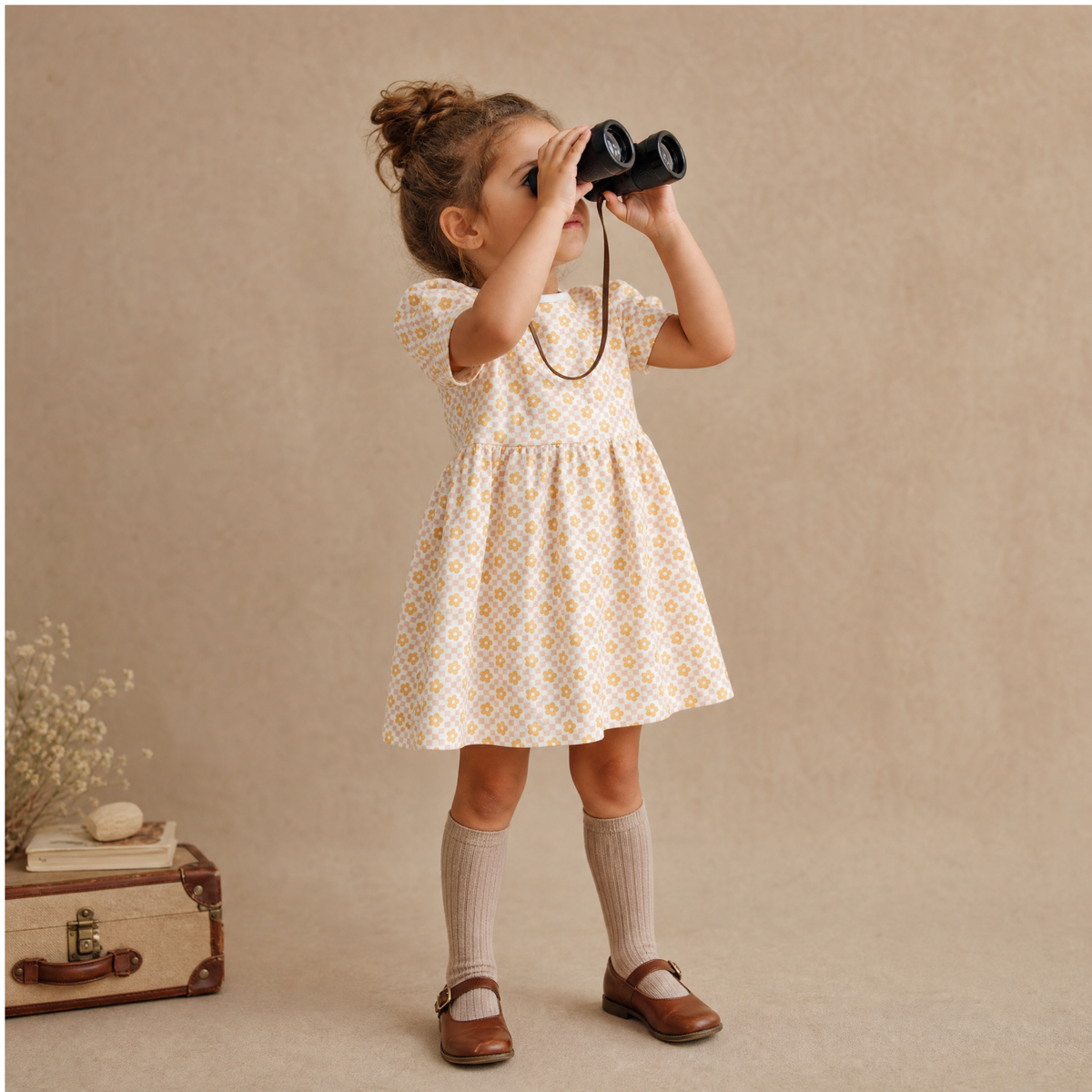 Makemake Organics - Organic Dolman Sleeve Dress - Pop Floral