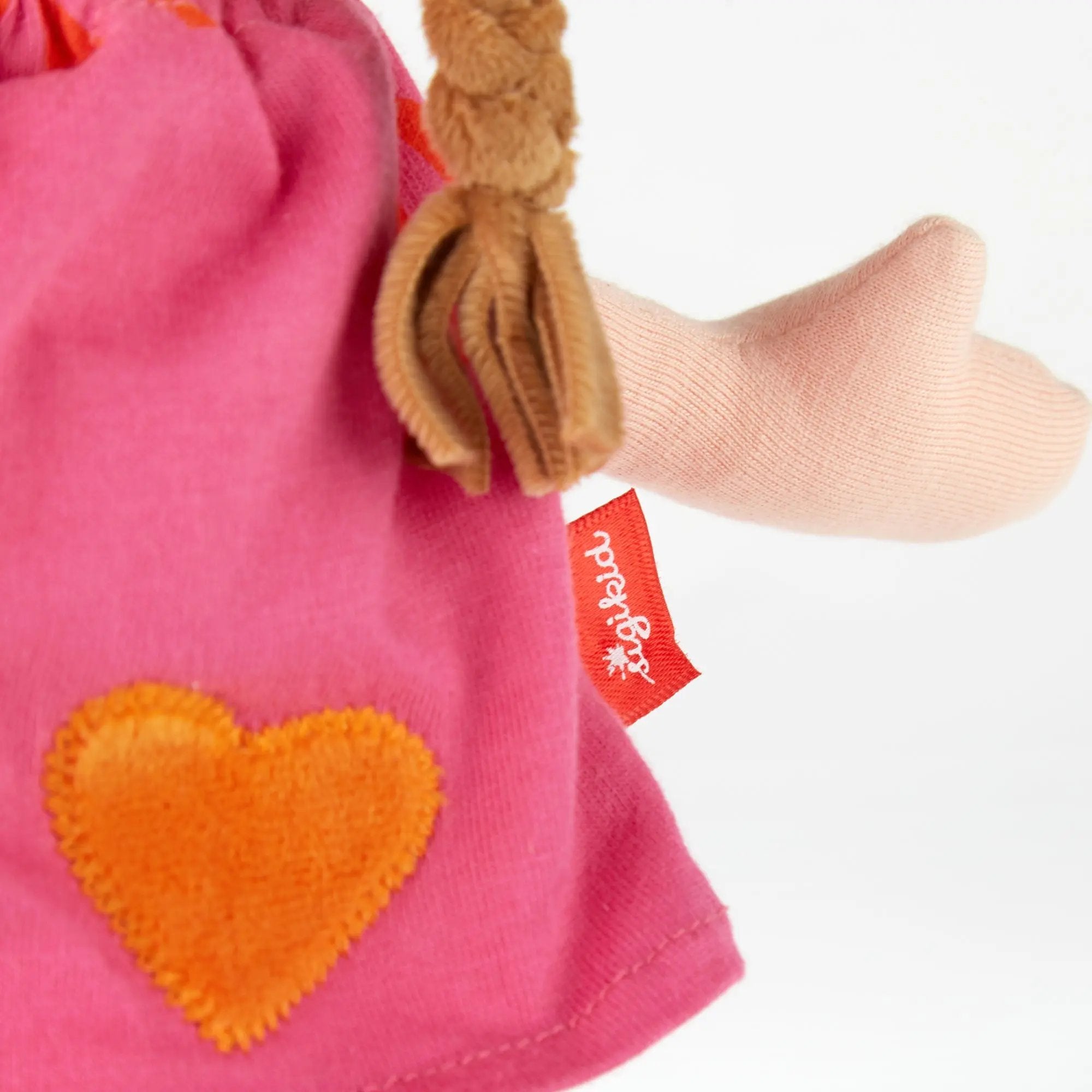 Sigikid Plush Doll with Pink Outfit