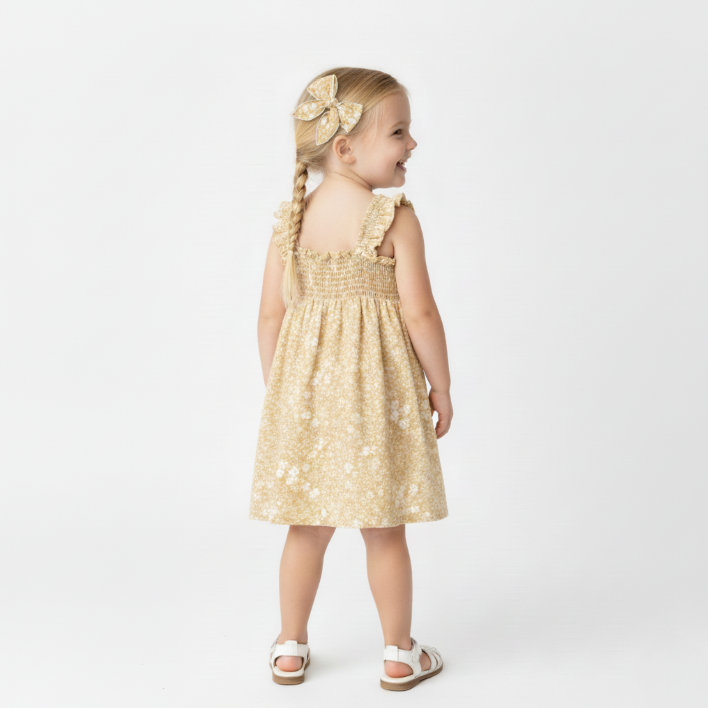 Makemake Organics - Organic Smocked Sundress - Yellow Blossom