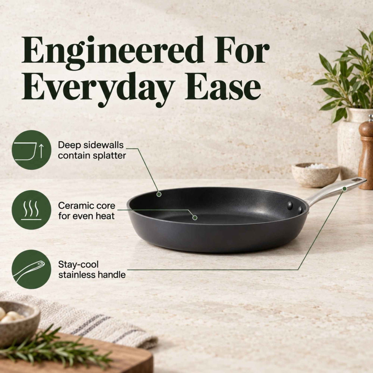 Alva Cookware Ceramic Nonstick Frying Pan