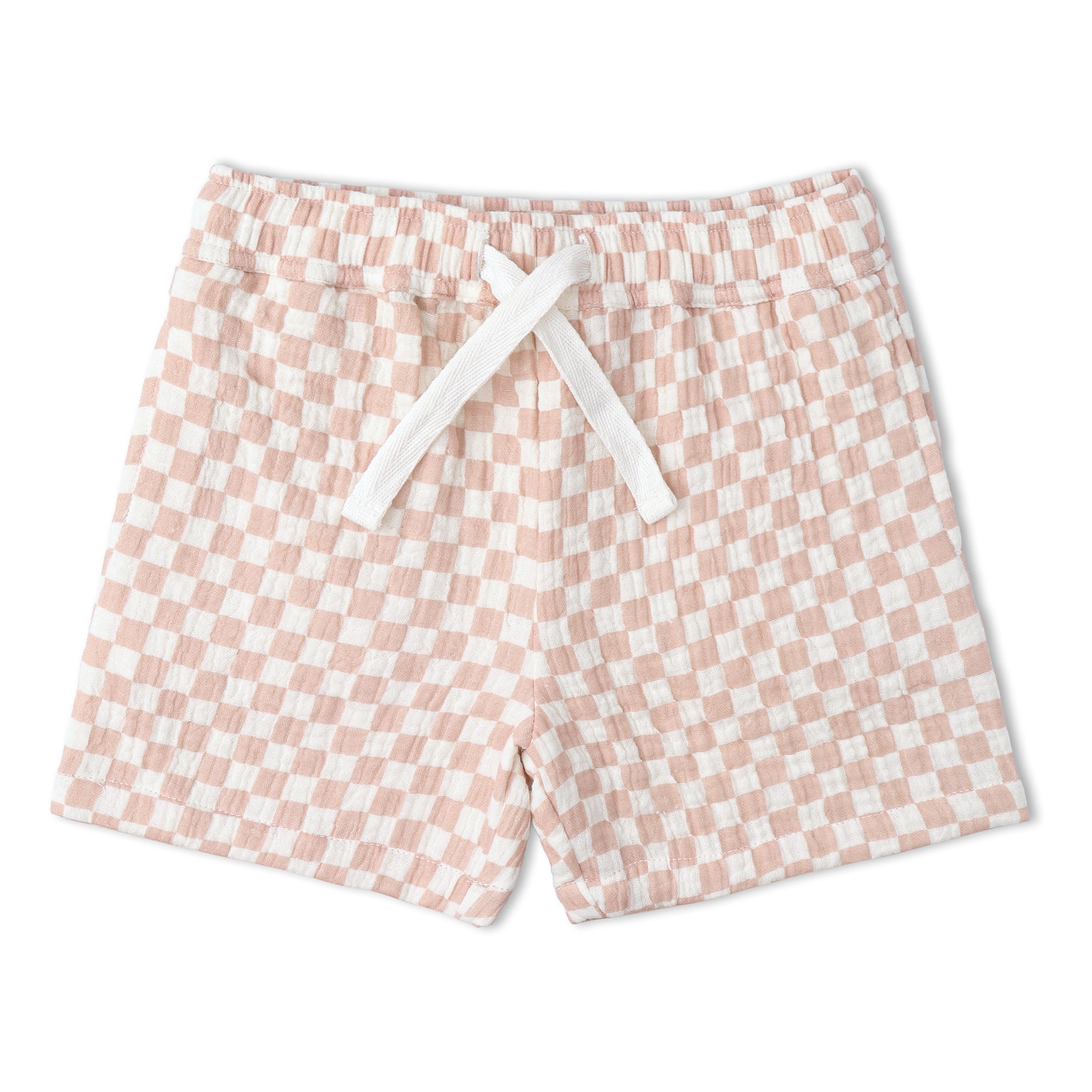 Makemake Organics - Organic Shirt & Shorts Set - Brick Checks