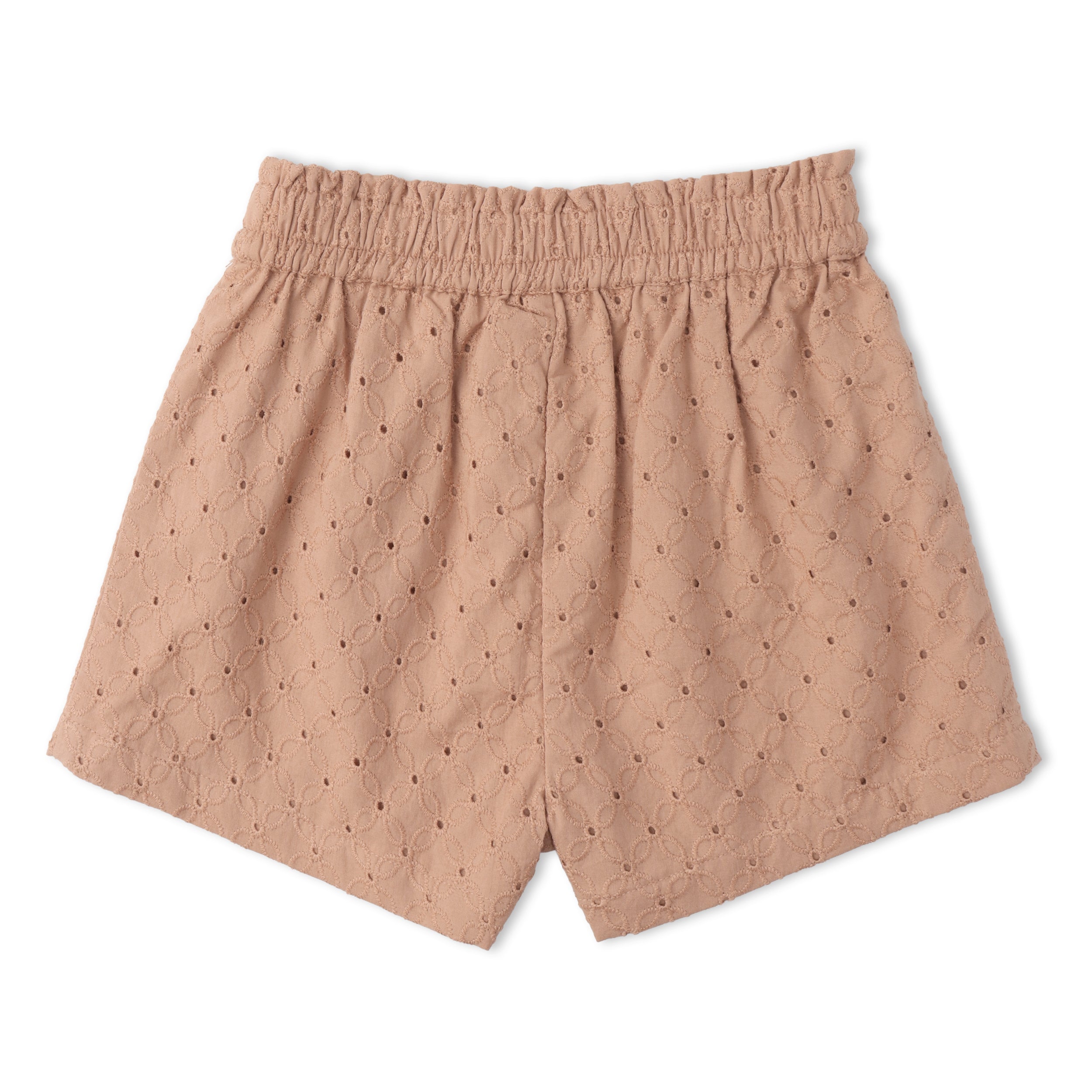 Makemake Organics - Organic Eyelet Flutter Top And Shorts Set - Clay Eyelet