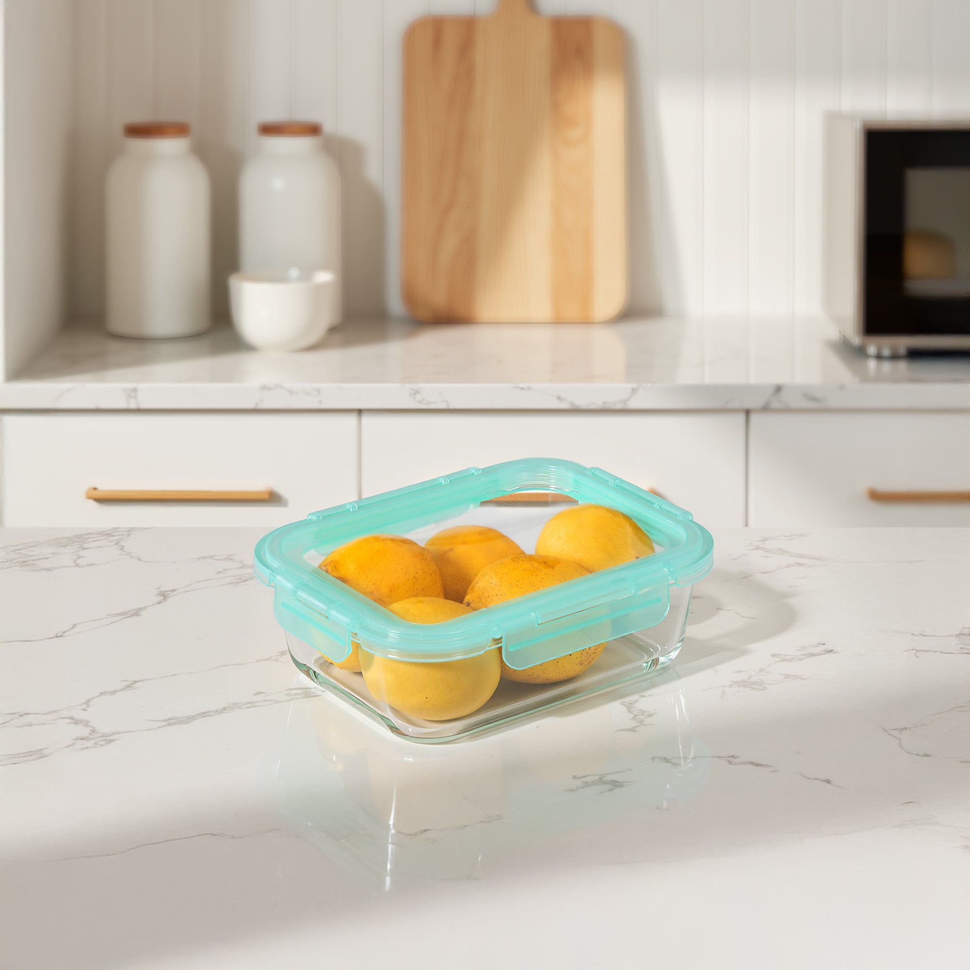 Genicook Glass Containers with Flexible Silicone Lids - Set of 3