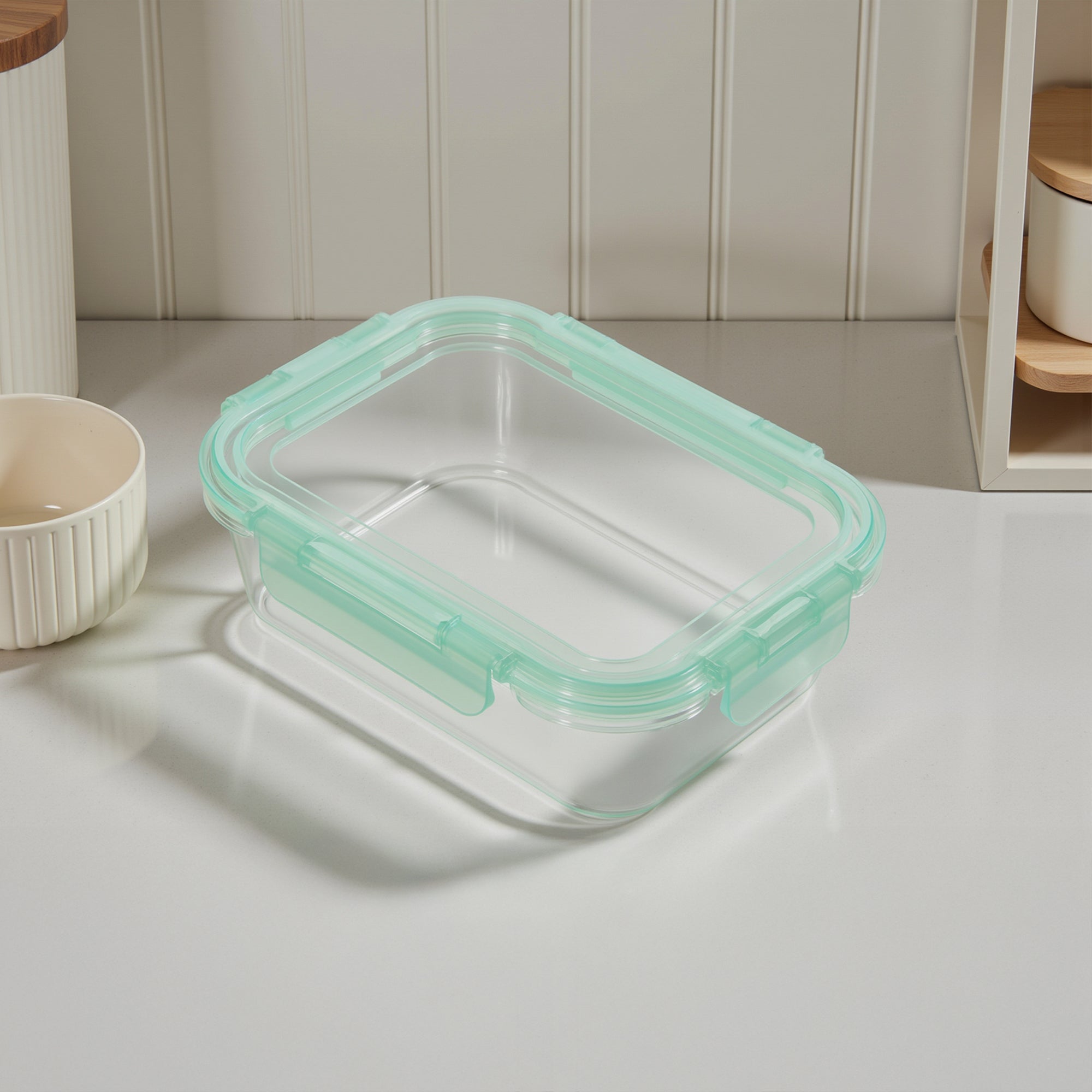 Genicook Glass Containers with Flexible Silicone Lids - Set of 3