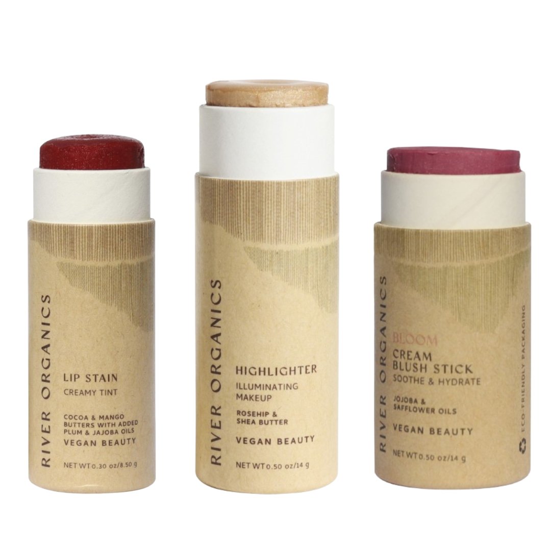 River Organics Lip + Highlighter + Blush Set
