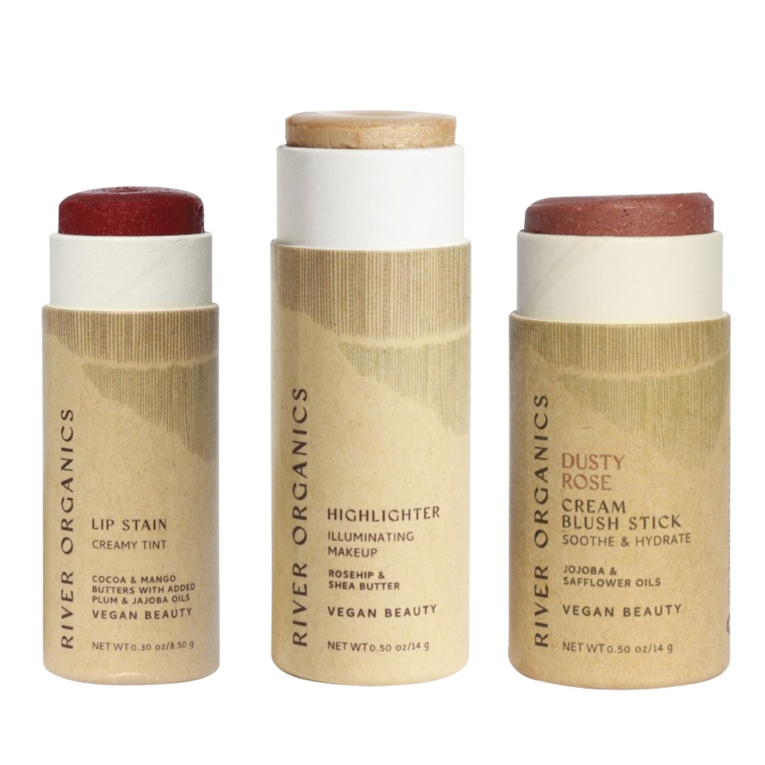 River Organics Lip + Highlighter + Blush Set
