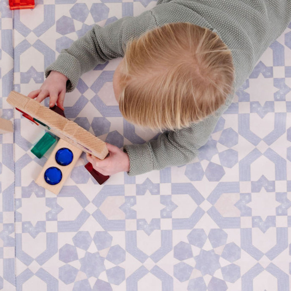 Toki Mats Blue Tile Vegan Leather Mat