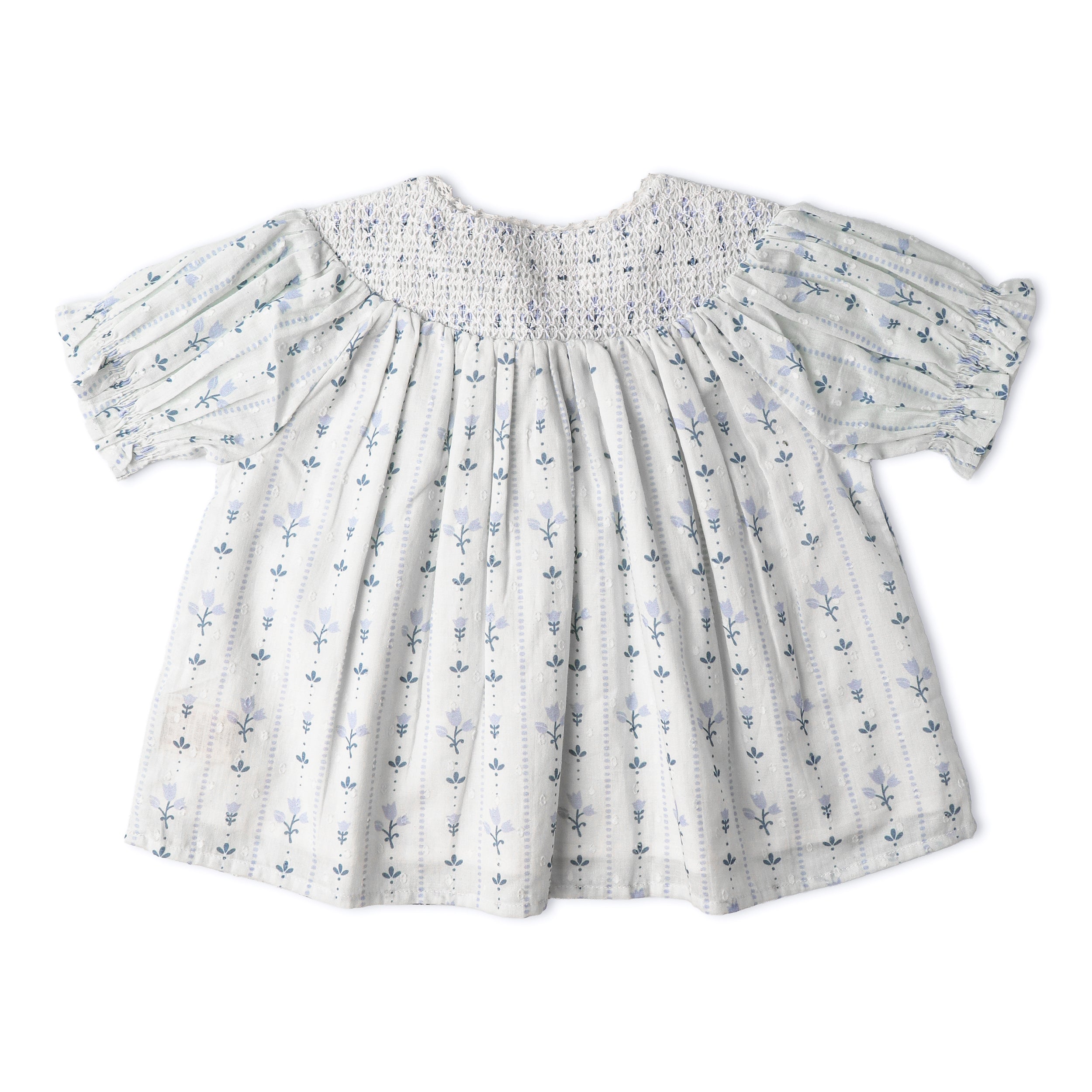 Makemake Organics - Organic Smocked Top & Shorts Set - Blue Vines