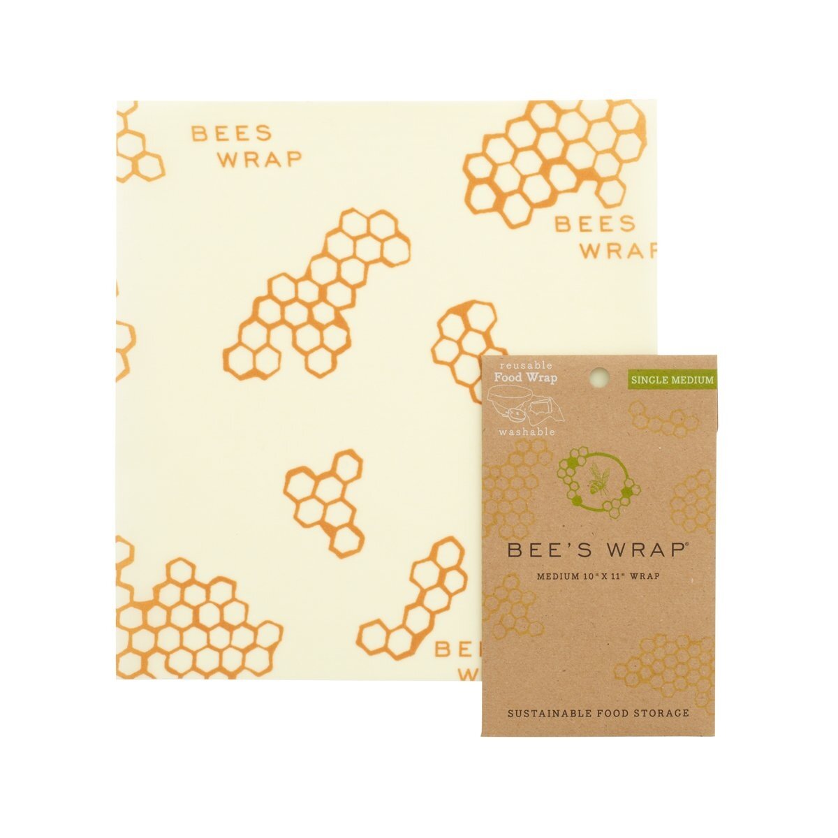 Bee's Wrap Reusable Food Wrap - Honeycomb Print, Pack of 6