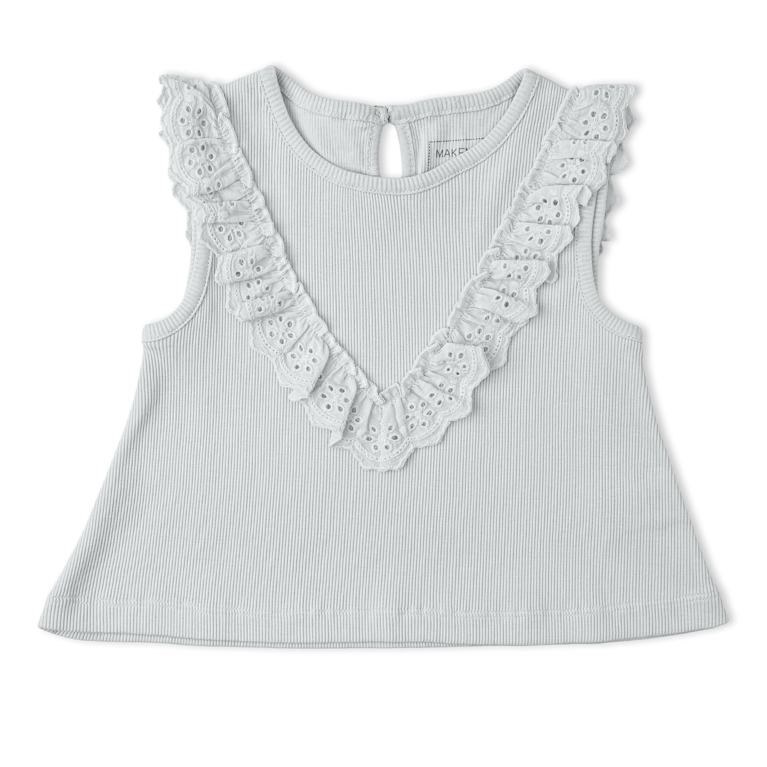 Makemake Organics - Organic Ruffle Top & Shorts Set - Fog