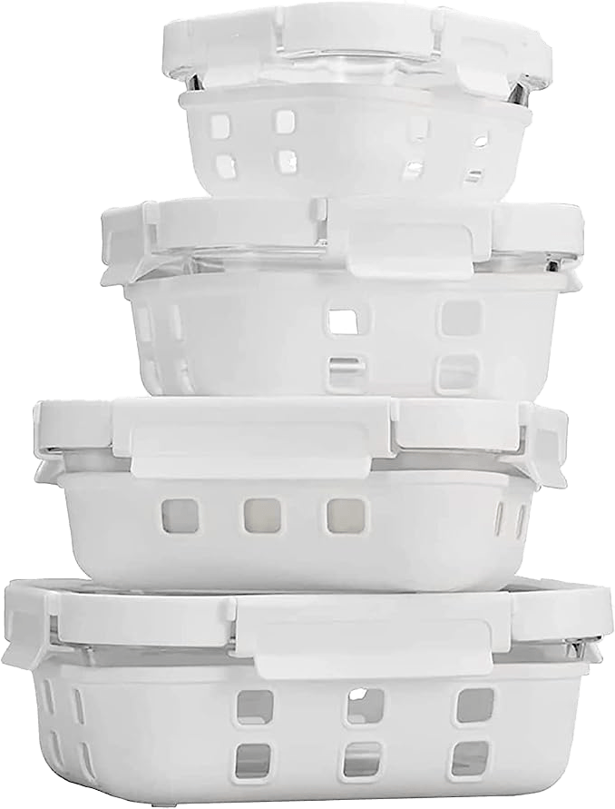 Genicook Glass Container w/ Silicone Wrap Set