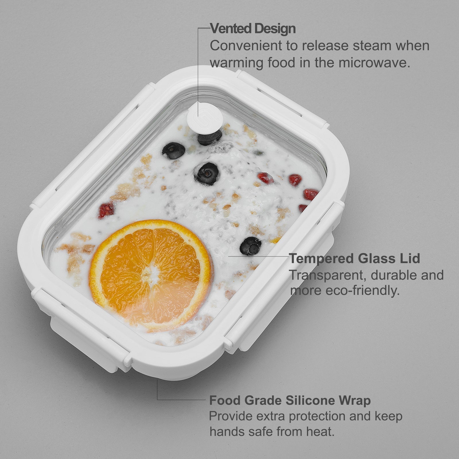 Genicook Glass Container w/ Silicone Wrap Set