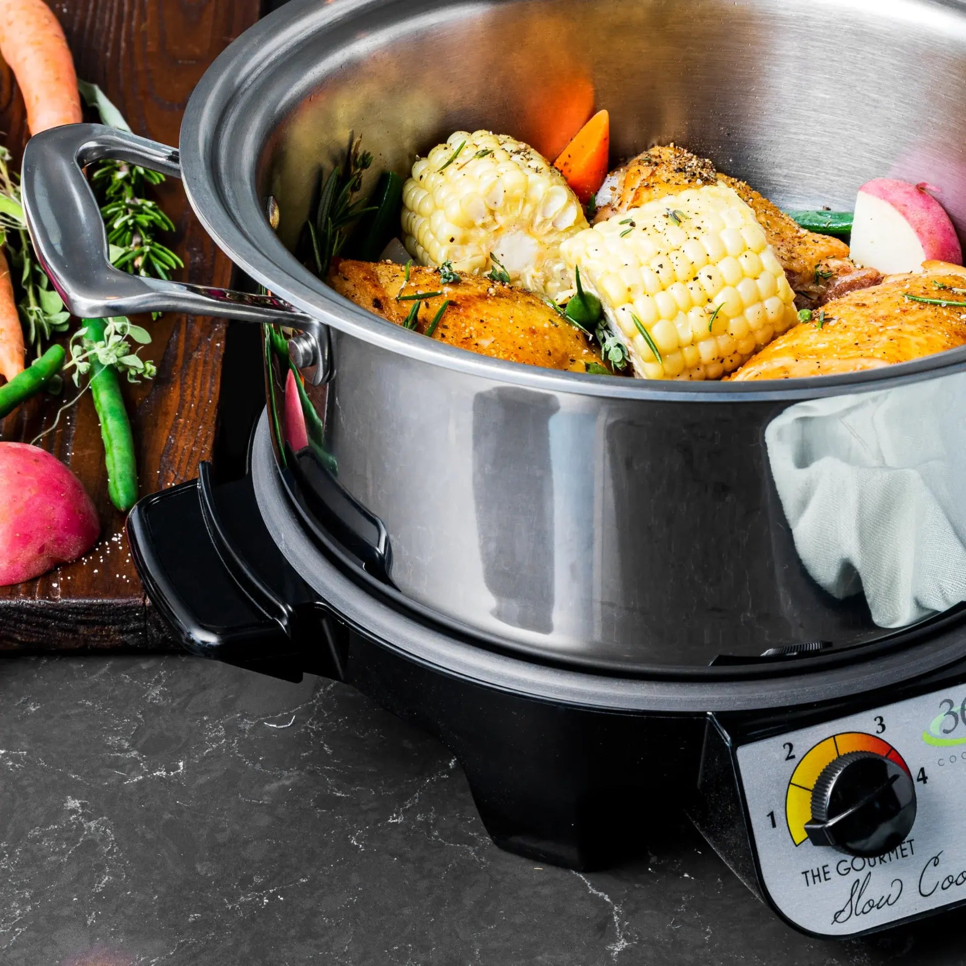 360 Cookware 4 Quart Slow Cooker Set