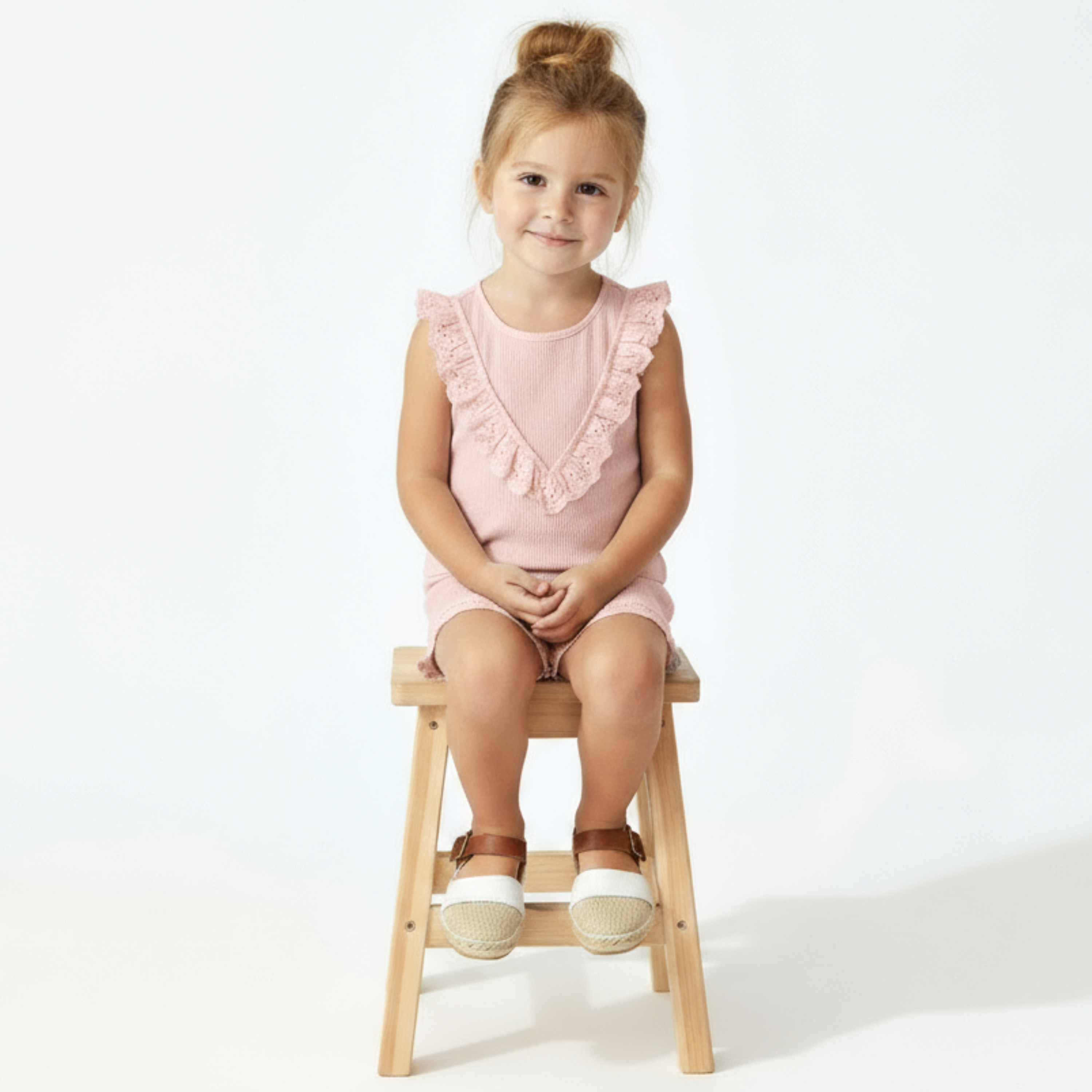 Makemake Organics - Organic Ruffle Top & Shorts Set - Blush