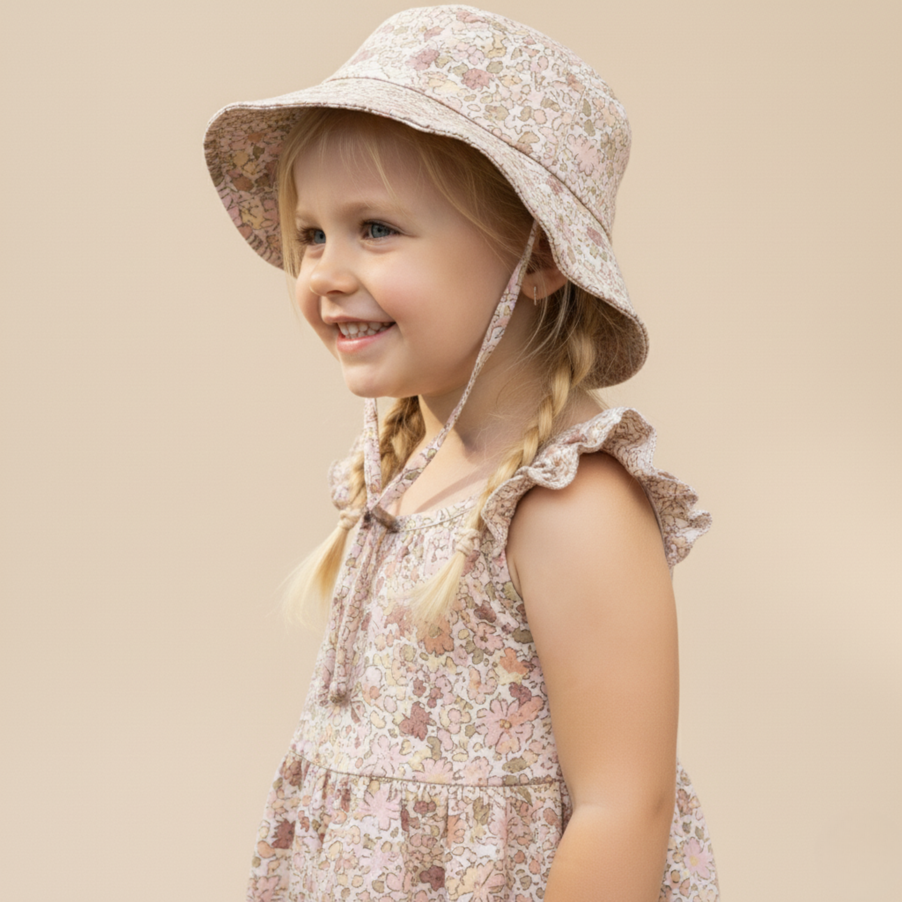 Makemake Organics - Organic Bucket Sun Hat - Pastel Bloom