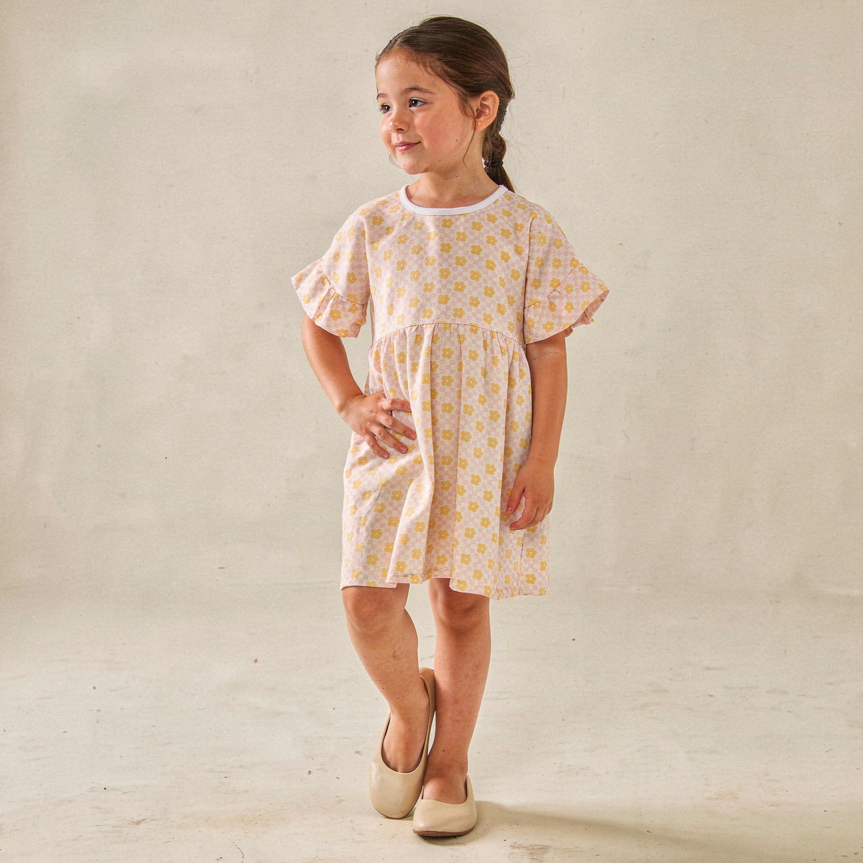 Makemake Organics - Organic Dolman Sleeve Dress - Pop Floral