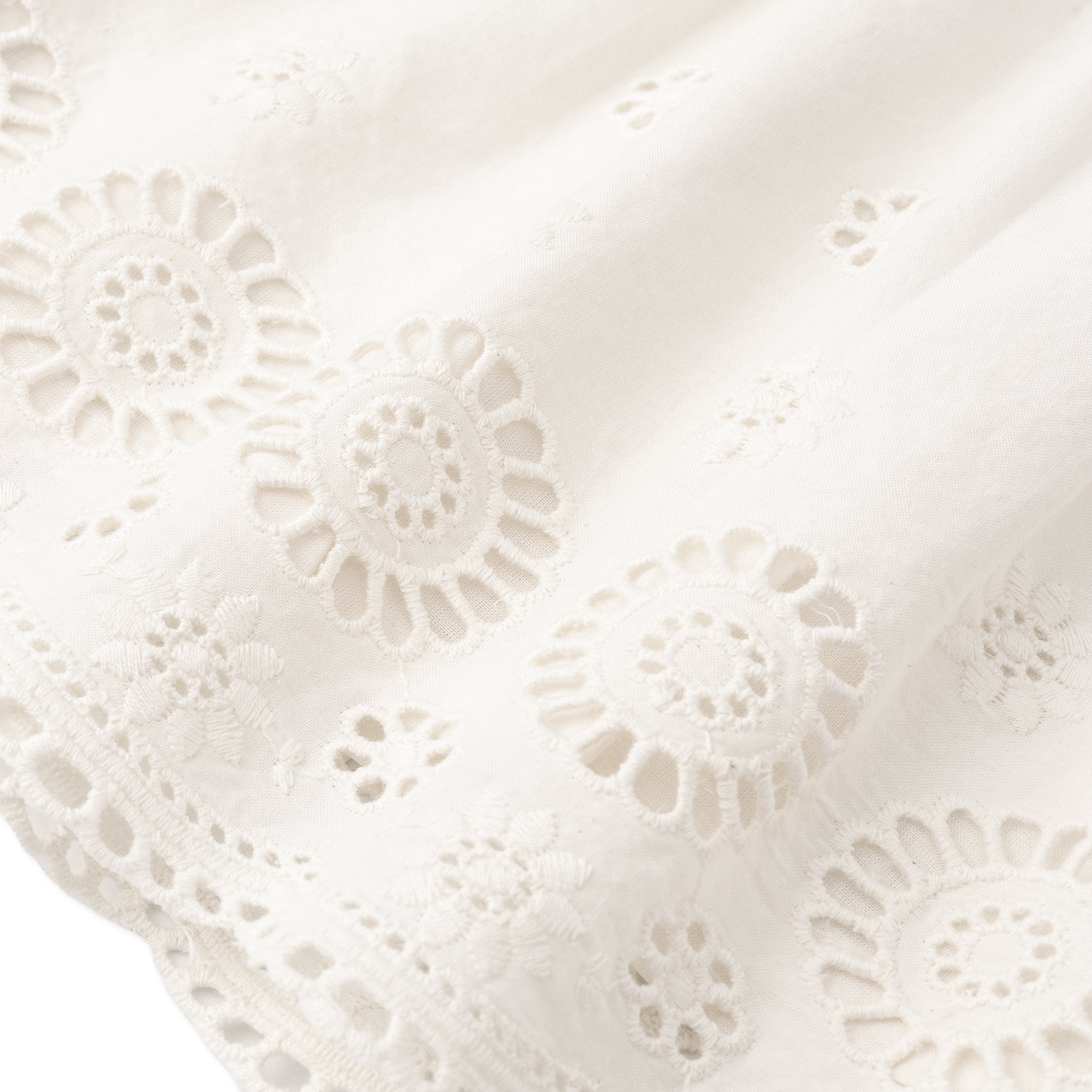 Makemake Organics - Organic Eyelet Flutter Dress - Ivory Eyelet