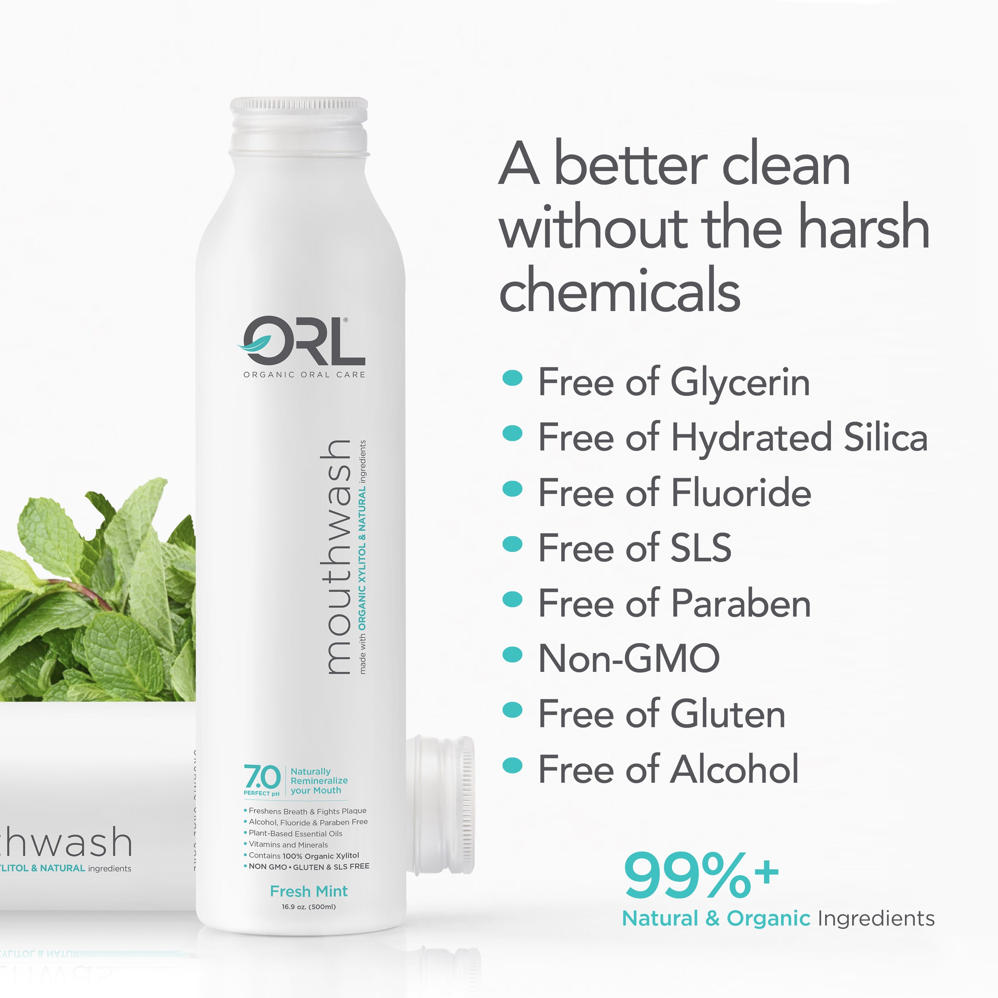 ORL Natural Mouthwash made with the Finest Clean Ingredients