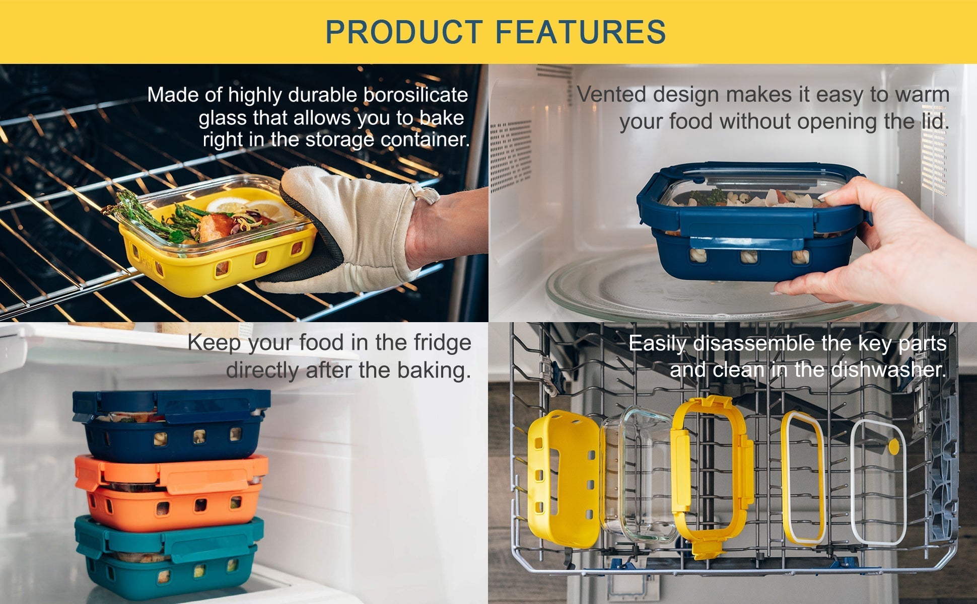 Genicook Multicolor Glass Storage Set