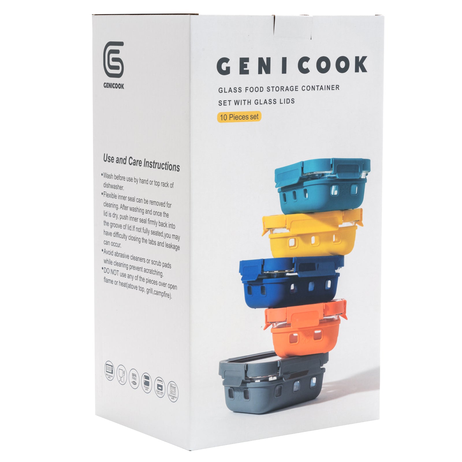 Genicook Multicolor Glass Storage Set
