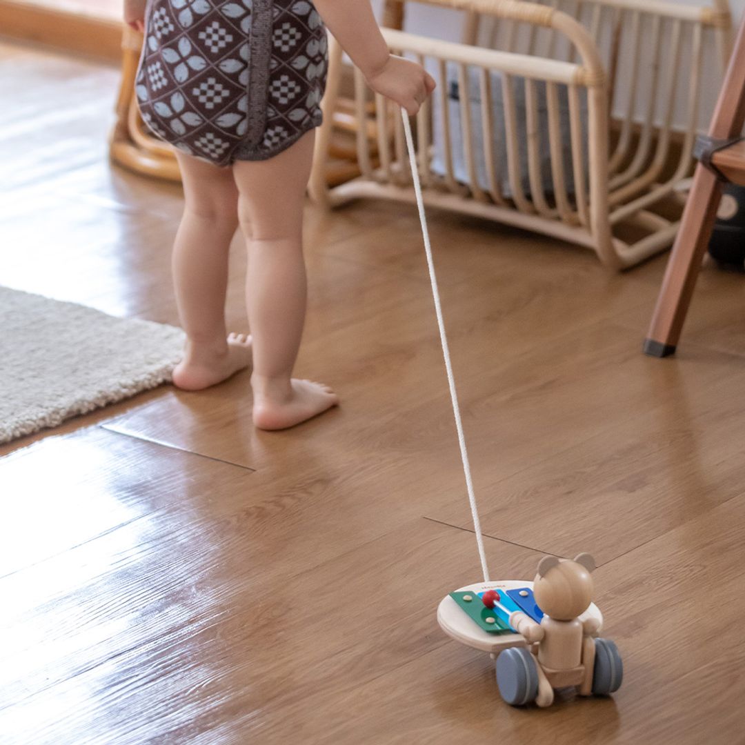 PlanToys Pull Along Musical Bear