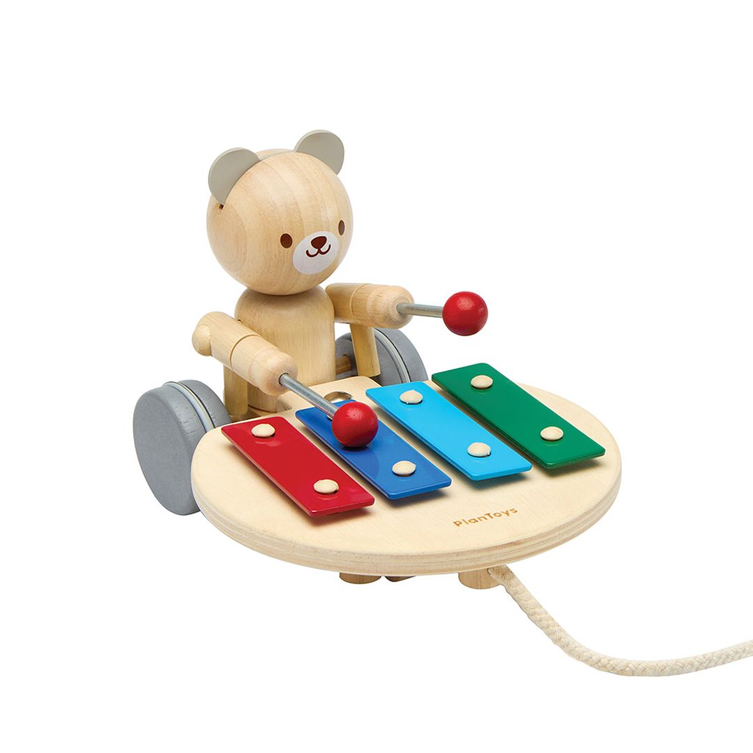 PlanToys Pull Along Musical Bear